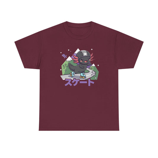 Axolotl Skate Tee — Cute Skateboarding Axolotl Graphic T-Shirt (スケート)