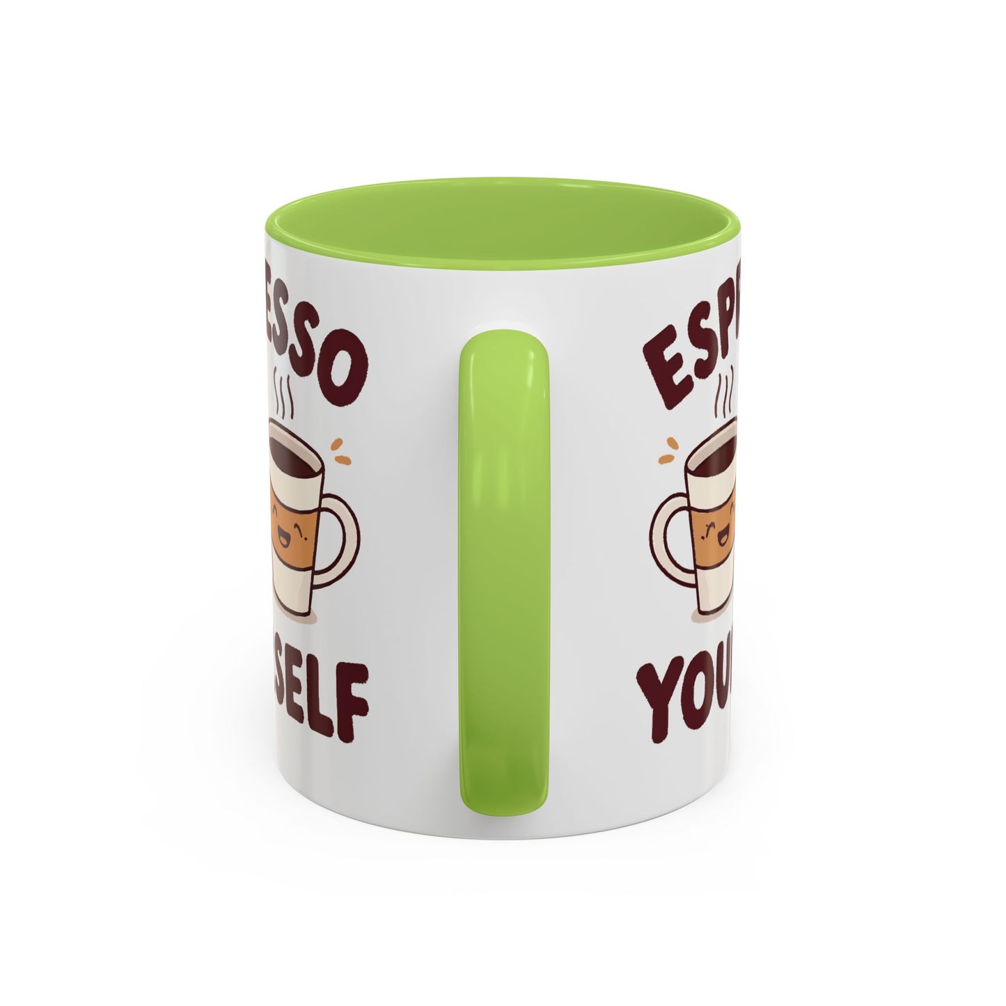 Espresso Yourself Accent Coffee Mug — Cute Coffee Pun Ceramic Mug (11/15 oz)