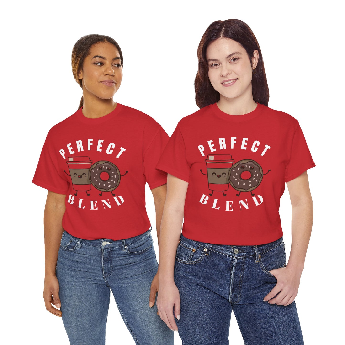 Perfect Blend Coffee & Donut Tee — Cute Matching Breakfast Graphic Shirt