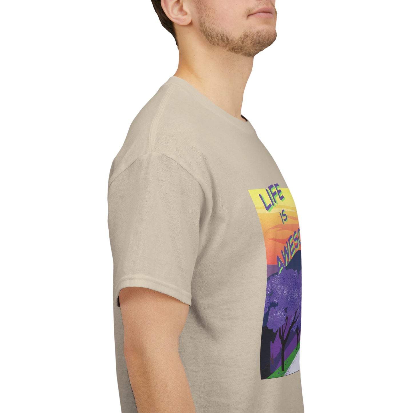 Vibrant Inspirational Tee - Life is Awesome, Unisex Cotton Shirt, Motivational Apparel, Gift for Friends, Summer Wardrobe Essential