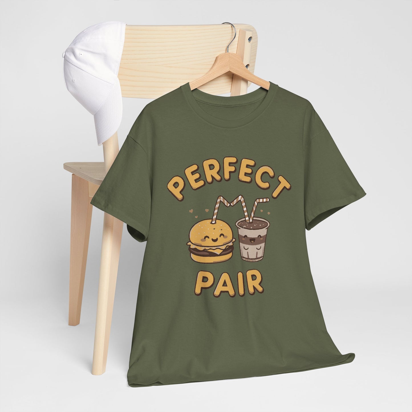 Perfect Pair Cheeseburger & Soda T-Shirt — Cute Matching Food Tee