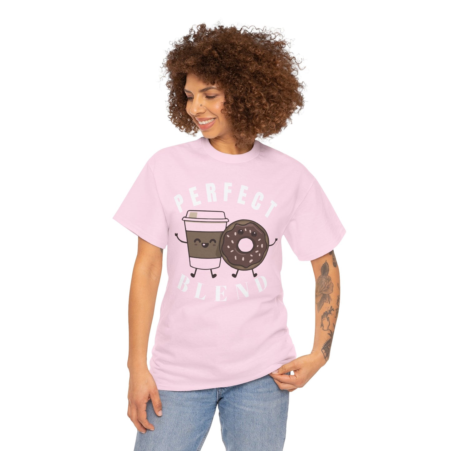 Perfect Blend Coffee & Donut Tee — Cute Matching Breakfast Graphic Shirt