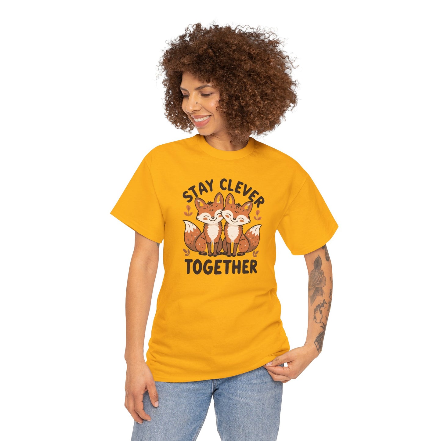 Stay Clever Together Fox T-Shirt — Cute Matching Friends Tee