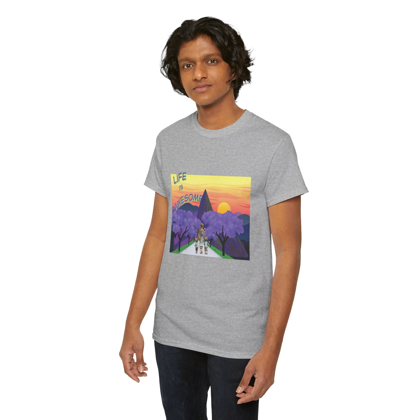 Vibrant Inspirational Tee - Life is Awesome, Unisex Cotton Shirt, Motivational Apparel, Gift for Friends, Summer Wardrobe Essential