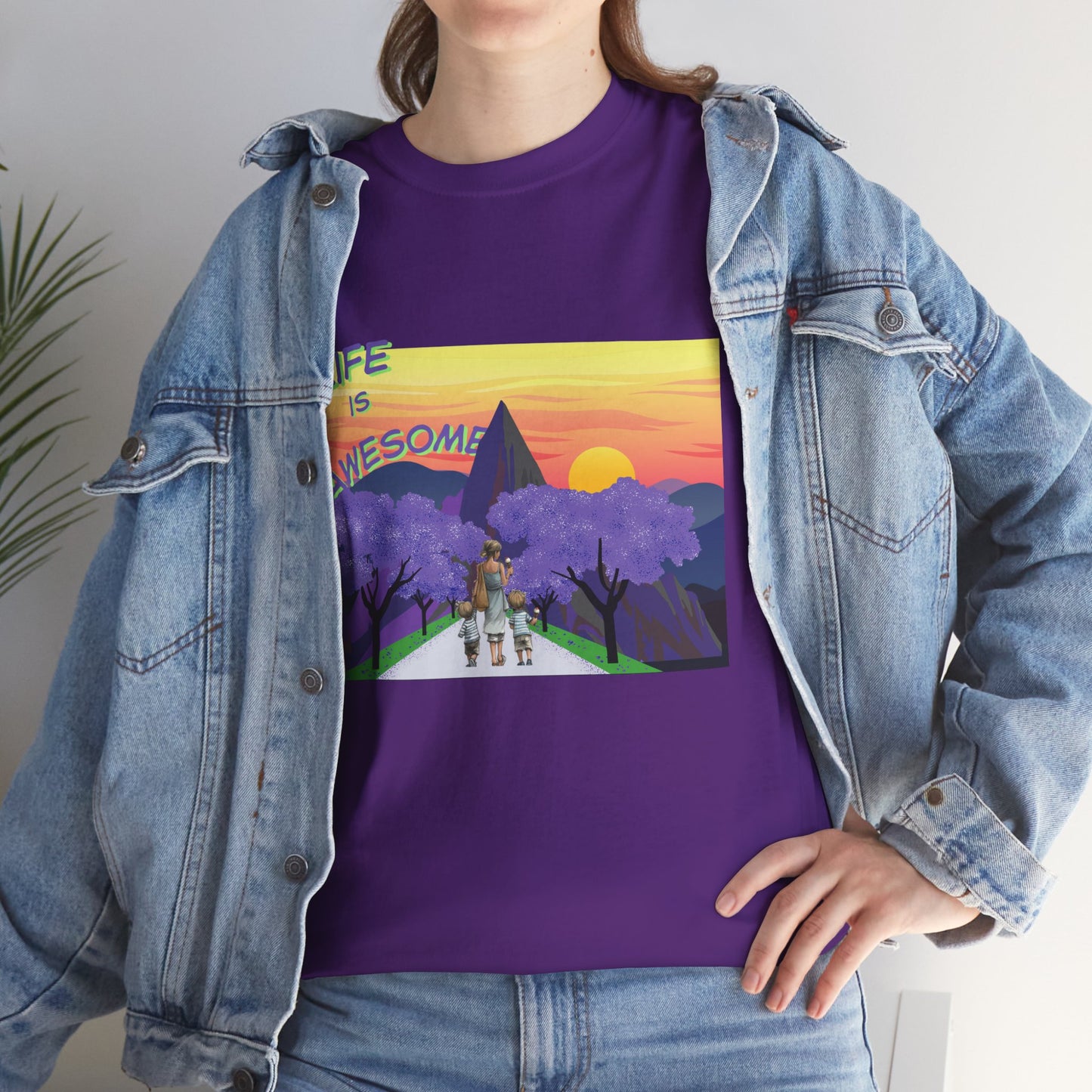 Vibrant Inspirational Tee - Life is Awesome, Unisex Cotton Shirt, Motivational Apparel, Gift for Friends, Summer Wardrobe Essential
