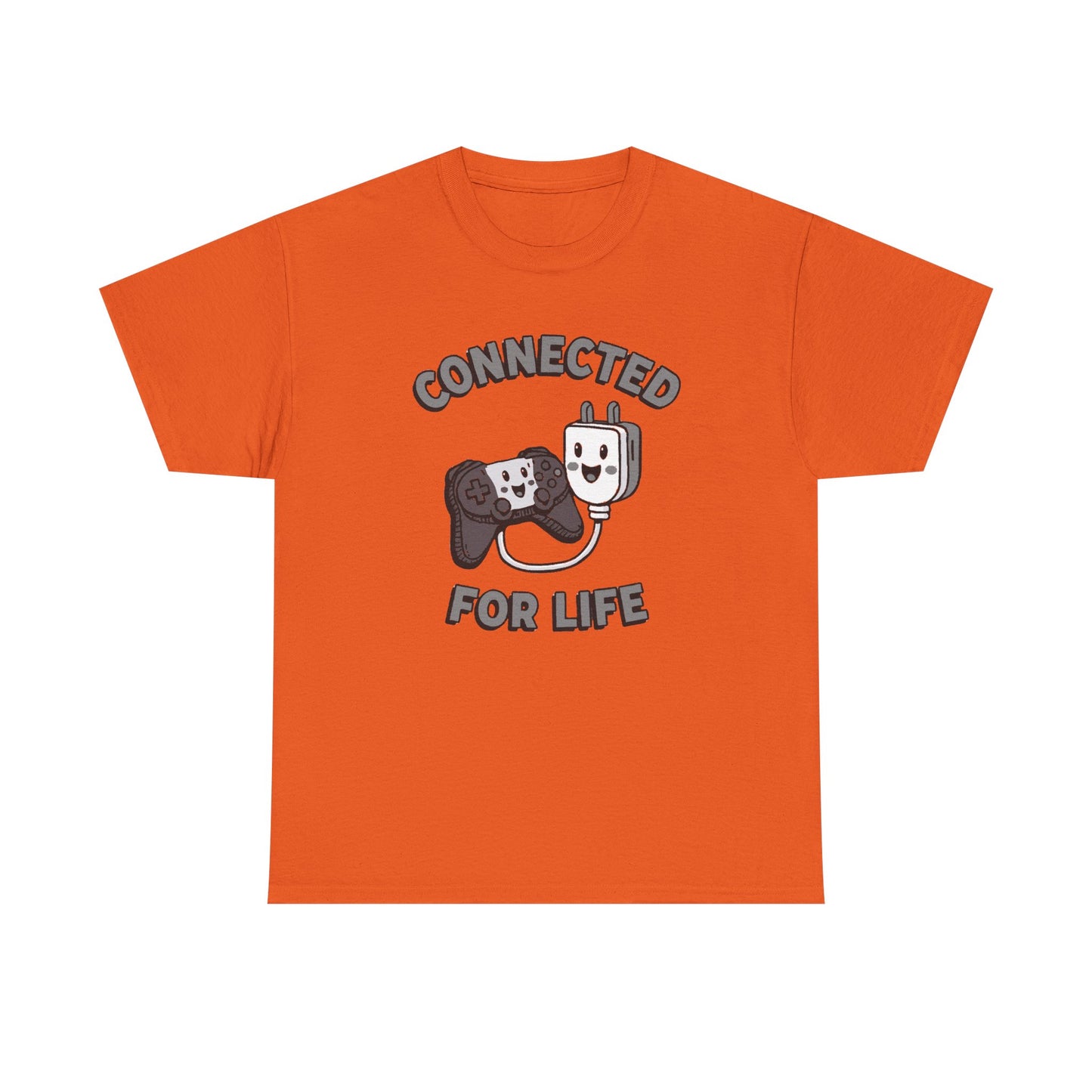 Connected For Life Tee — Retro Gamer Controller & Plug Graphic T-Shirt