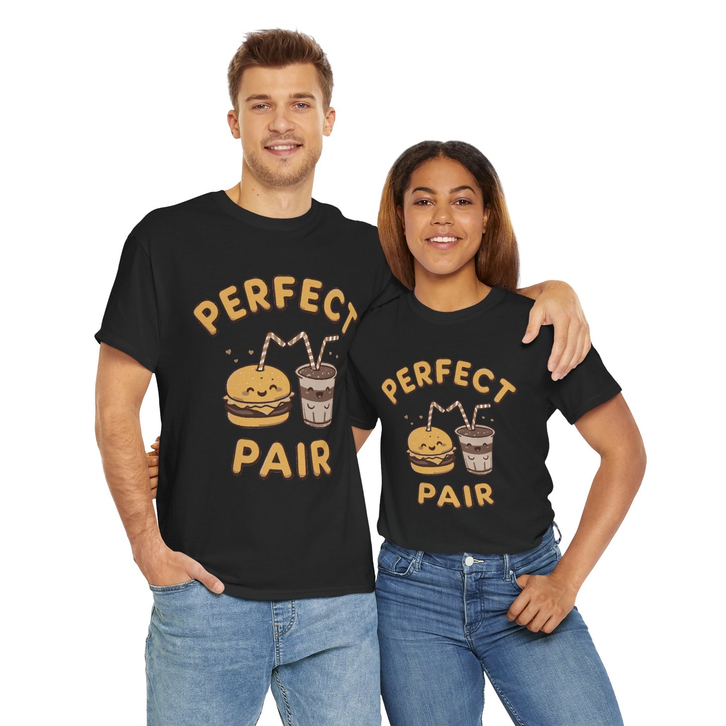 Perfect Pair Cheeseburger & Soda T-Shirt — Cute Matching Food Tee
