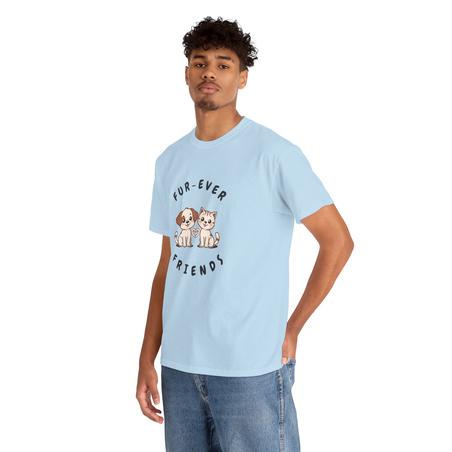 T-Shirt — “Fur-Ever Friends” Cute Puppy & Kitten Graphic Tee