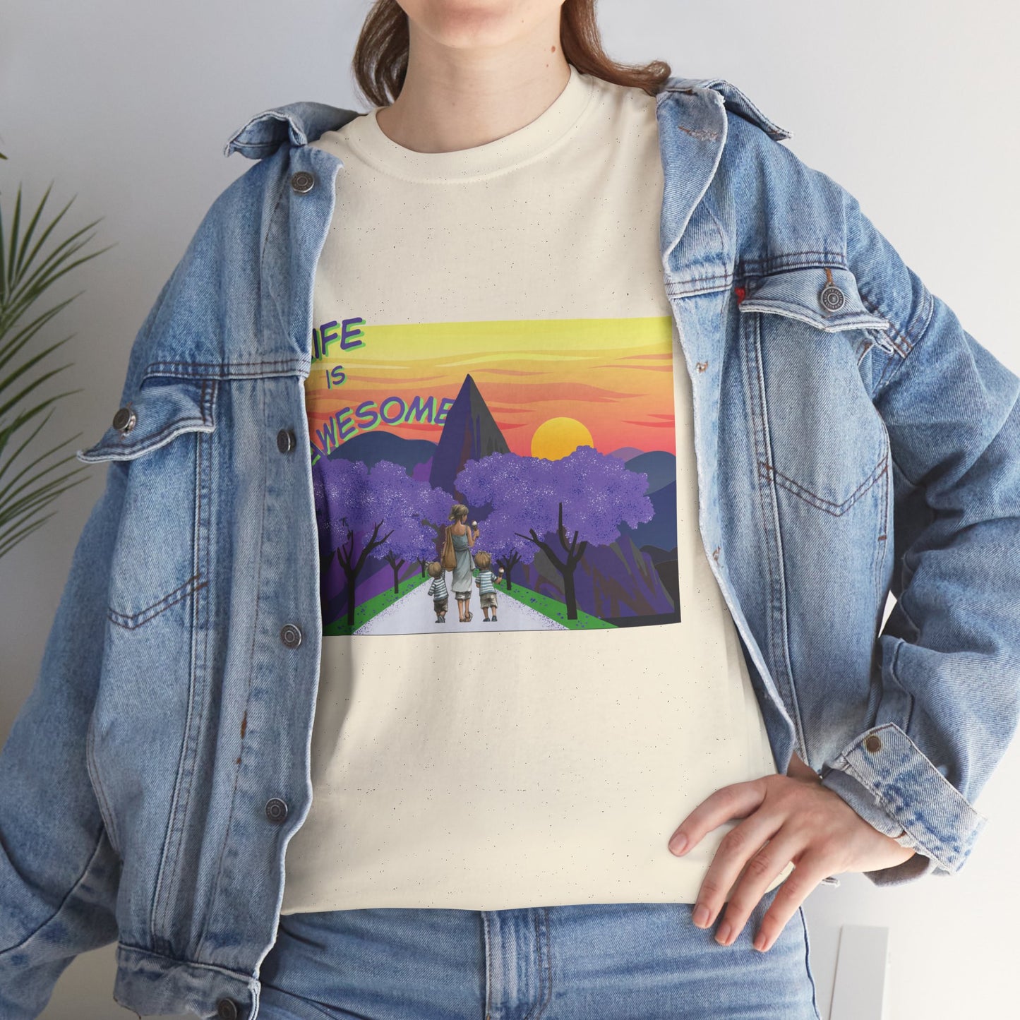 Vibrant Inspirational Tee - Life is Awesome, Unisex Cotton Shirt, Motivational Apparel, Gift for Friends, Summer Wardrobe Essential