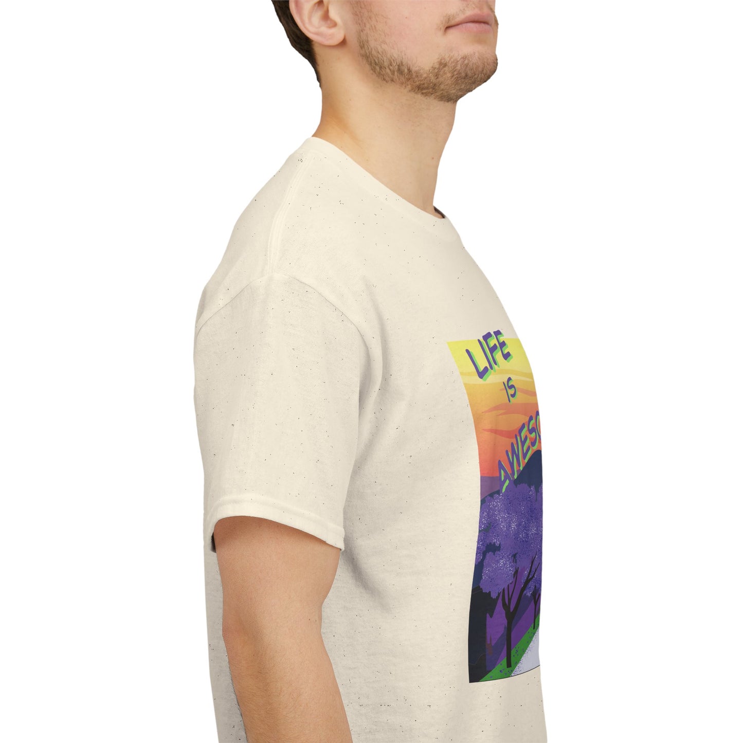 Vibrant Inspirational Tee - Life is Awesome, Unisex Cotton Shirt, Motivational Apparel, Gift for Friends, Summer Wardrobe Essential