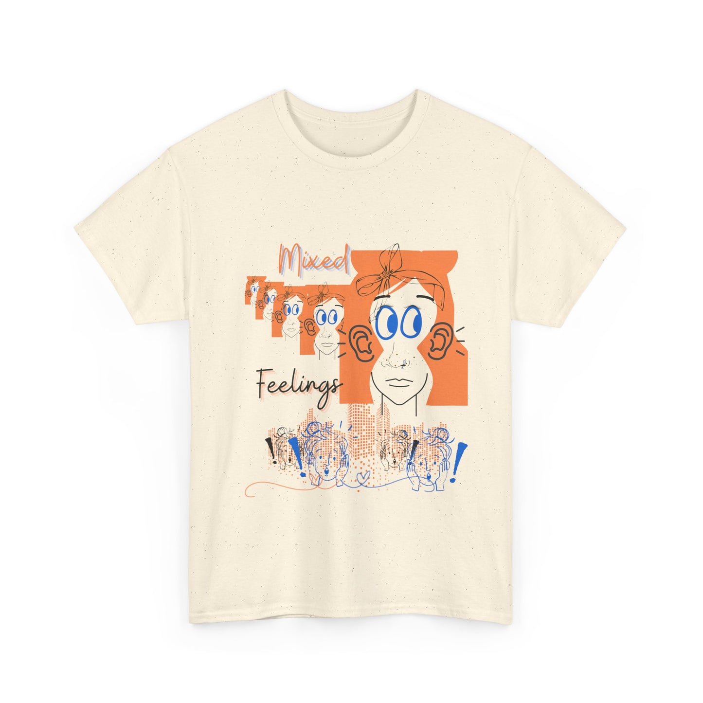 Emotional Expression Unisex Heavy Cotton Tee, Feelings Graphic Shirt, Casual Wear, Gift for Him or Her, Birthday, Self-Care, Art Tee