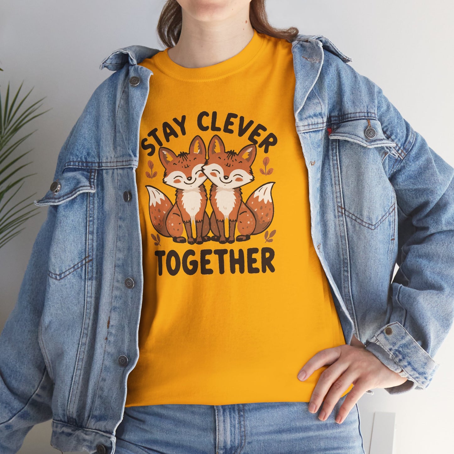 Stay Clever Together Fox T-Shirt — Cute Matching Friends Tee