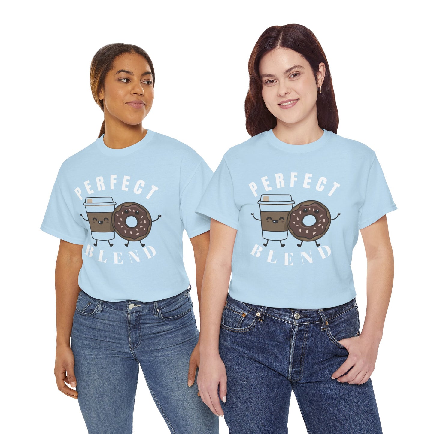Perfect Blend Coffee & Donut Tee — Cute Matching Breakfast Graphic Shirt