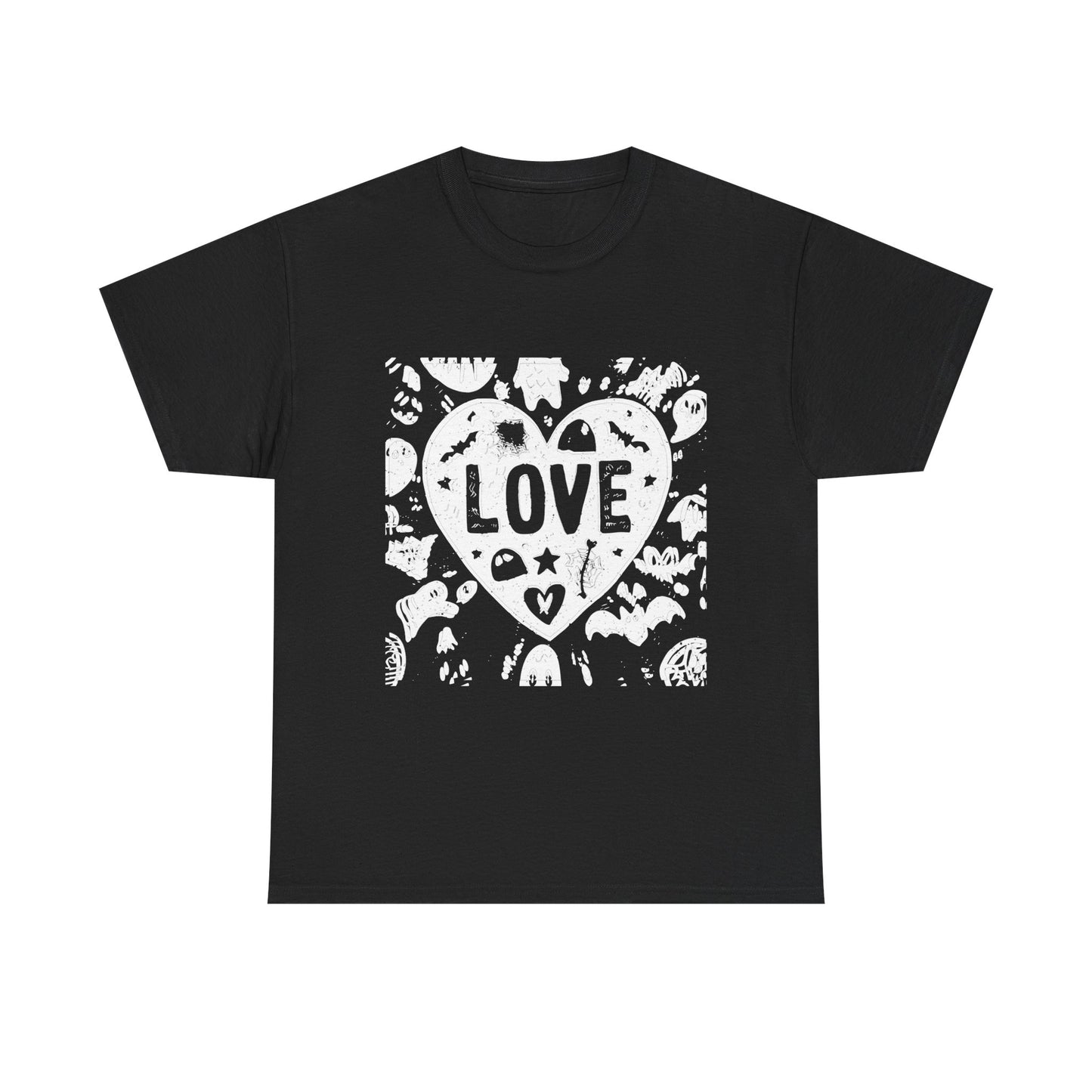 Love Heart Graphic Unisex Cotton Tee, Casual Wear, Gifts for Couples, Valentine's Day, Everyday Comfort, Trendy Style
