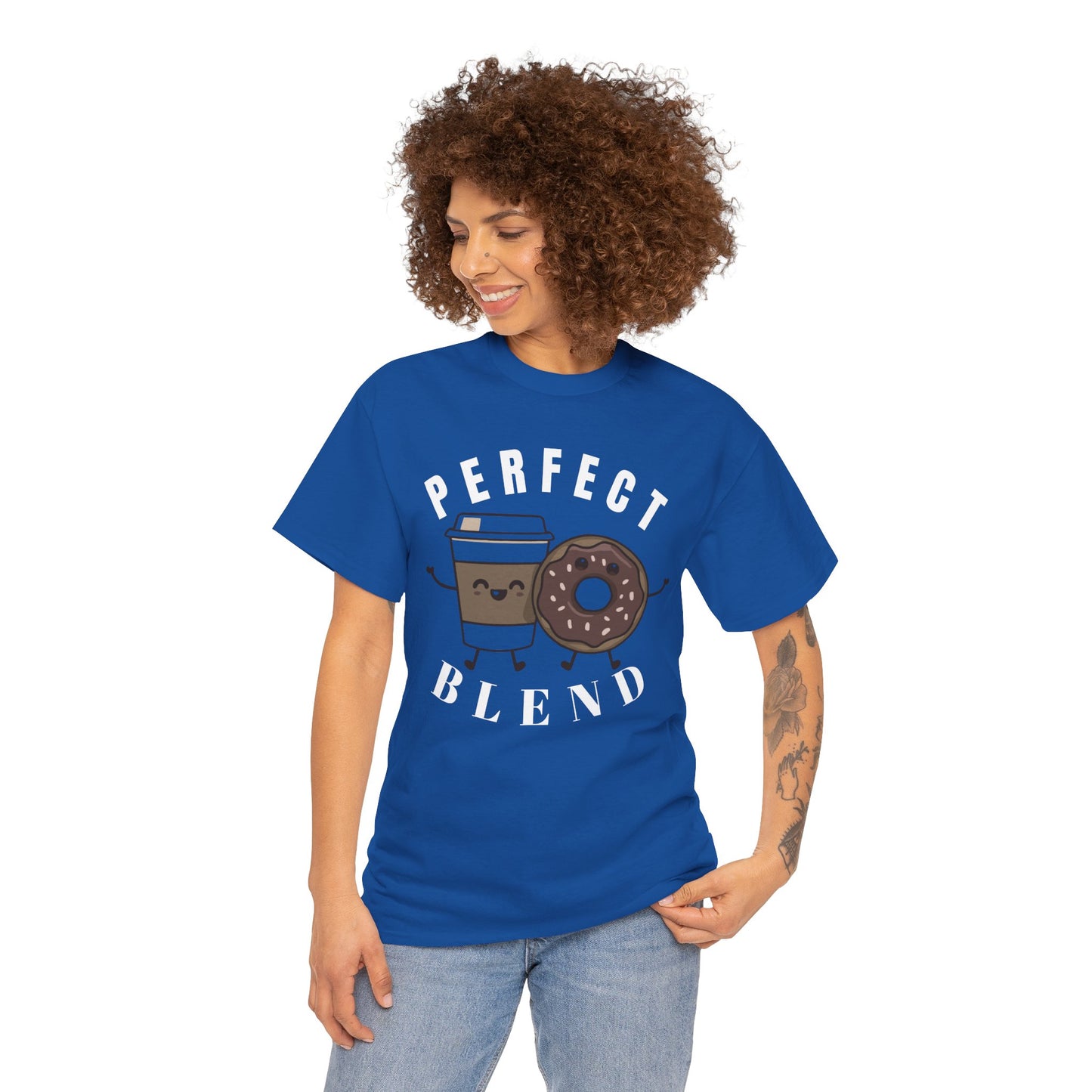 Perfect Blend Coffee & Donut Tee — Cute Matching Breakfast Graphic Shirt