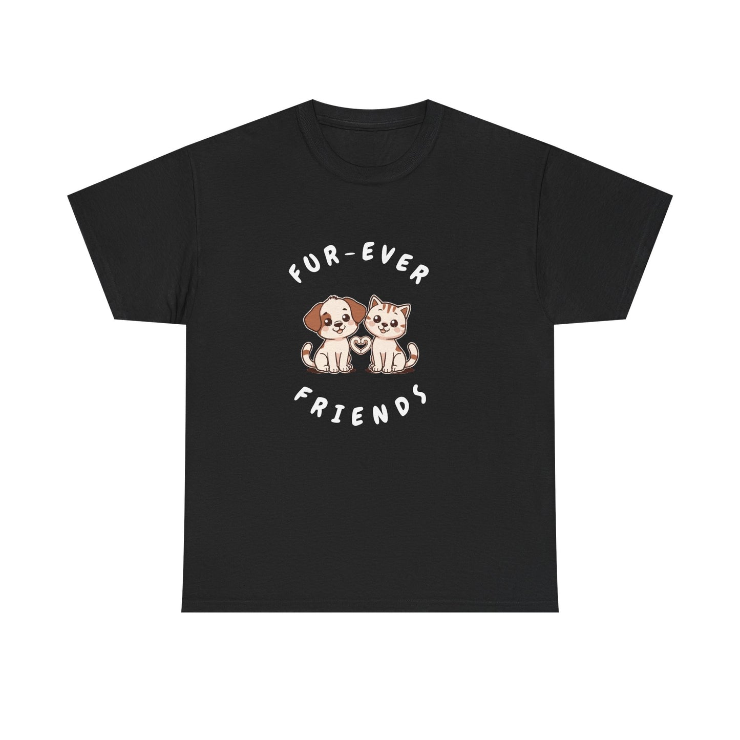 T-Shirt — “Fur-Ever Friends” Cute Puppy & Kitten Graphic Tee