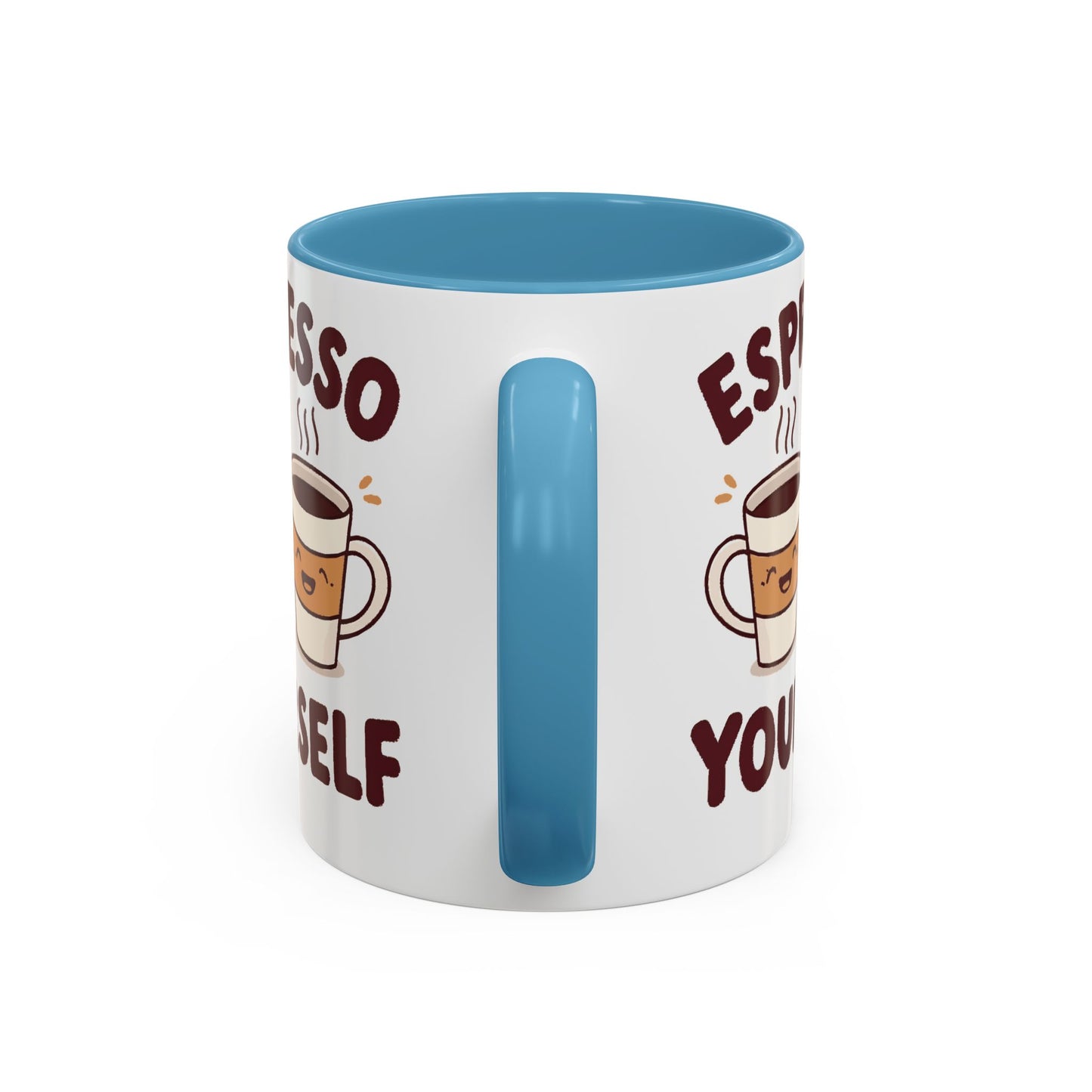 Espresso Yourself Accent Coffee Mug — Cute Coffee Pun Ceramic Mug (11/15 oz)