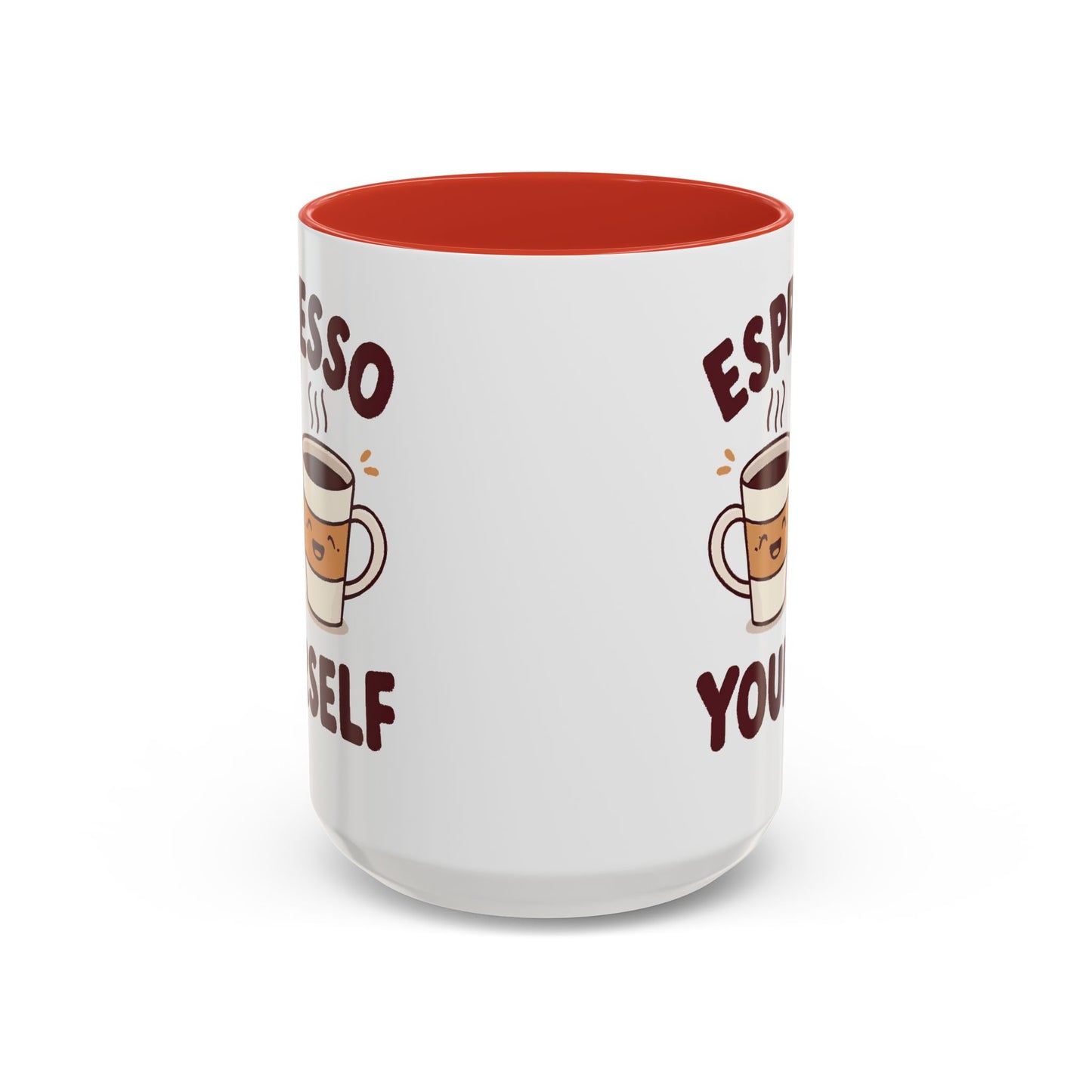 Espresso Yourself Accent Coffee Mug — Cute Coffee Pun Ceramic Mug (11/15 oz)