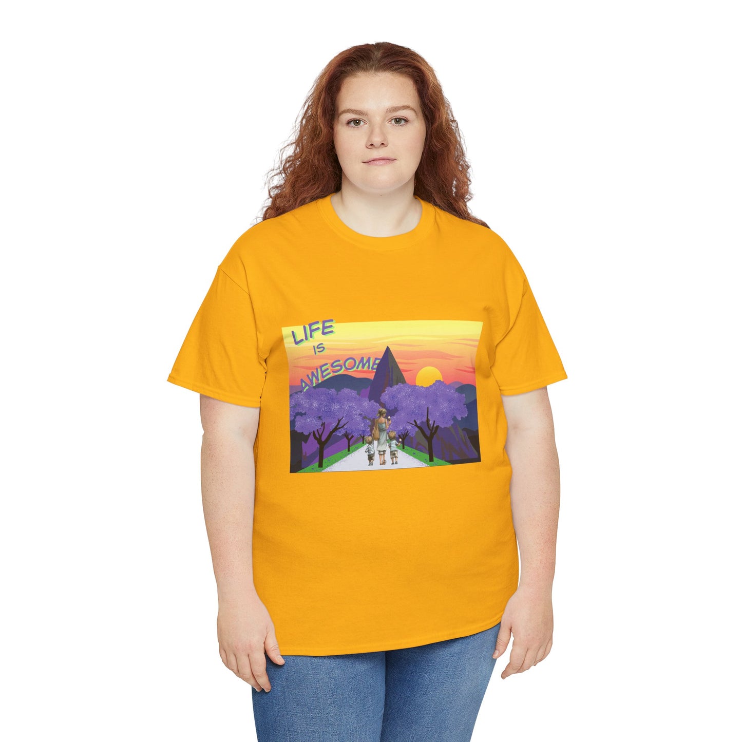 Vibrant Inspirational Tee - Life is Awesome, Unisex Cotton Shirt, Motivational Apparel, Gift for Friends, Summer Wardrobe Essential