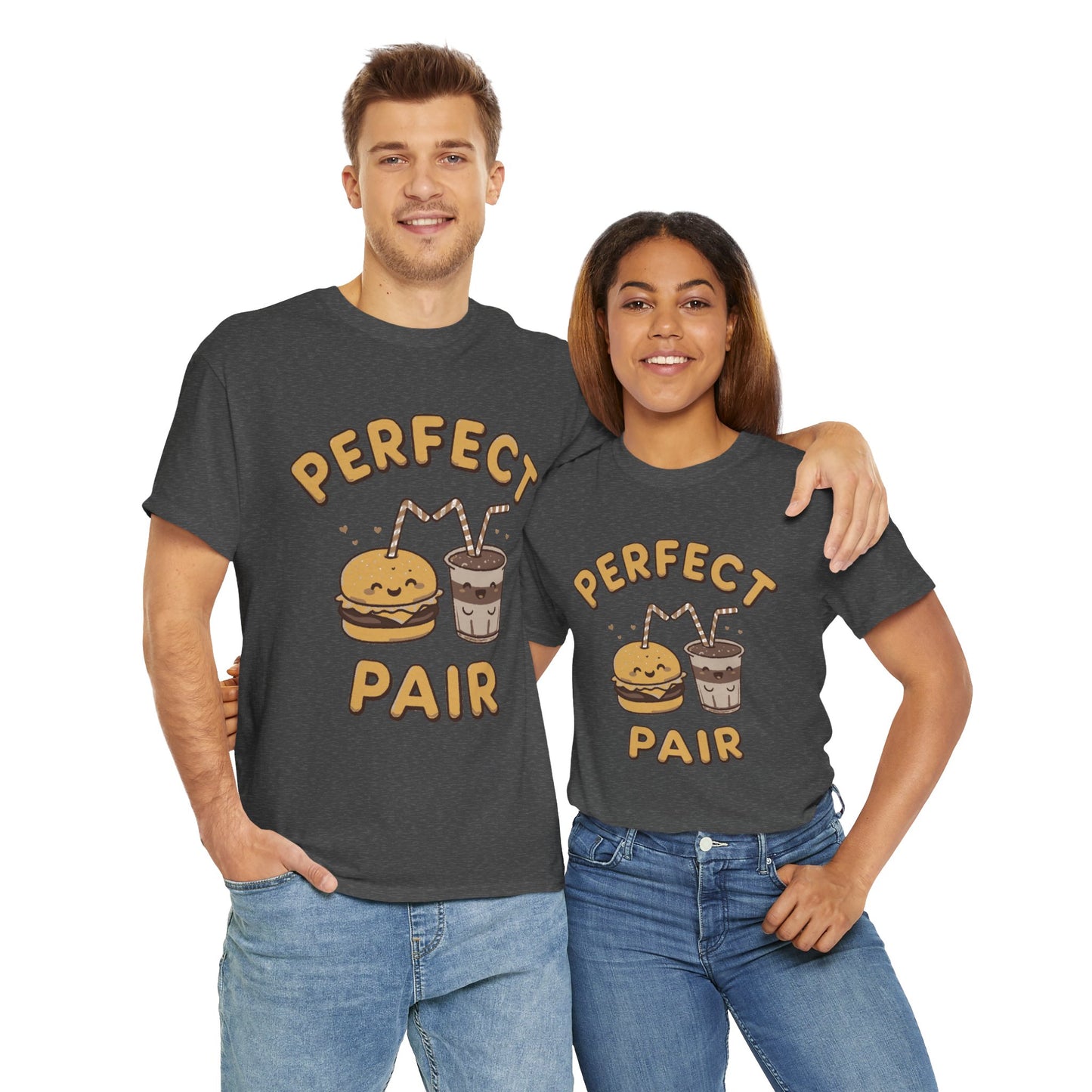 Perfect Pair Cheeseburger & Soda T-Shirt — Cute Matching Food Tee