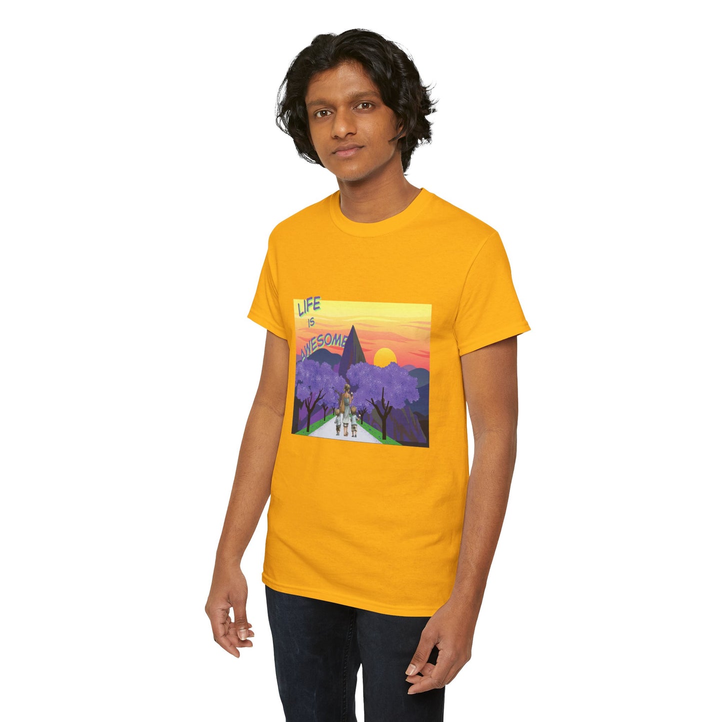 Vibrant Inspirational Tee - Life is Awesome, Unisex Cotton Shirt, Motivational Apparel, Gift for Friends, Summer Wardrobe Essential