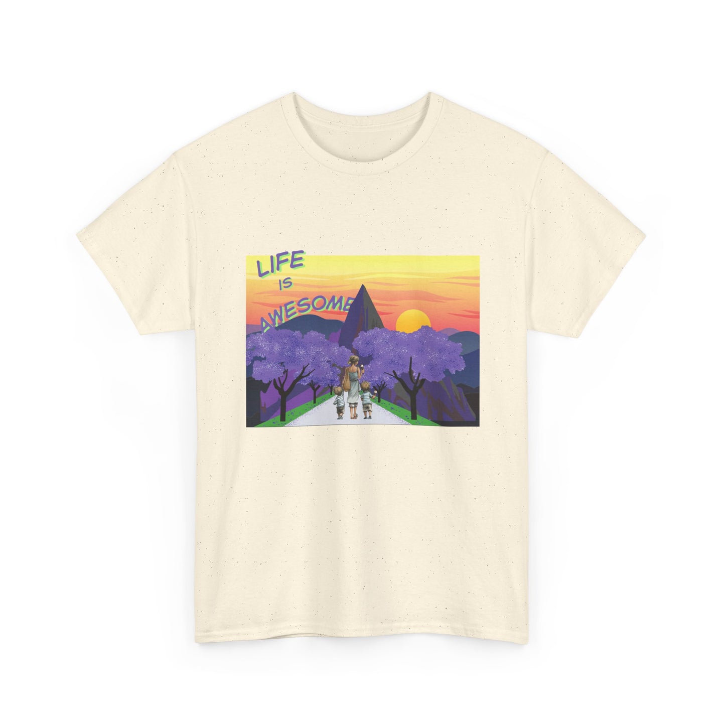 Vibrant Inspirational Tee - Life is Awesome, Unisex Cotton Shirt, Motivational Apparel, Gift for Friends, Summer Wardrobe Essential