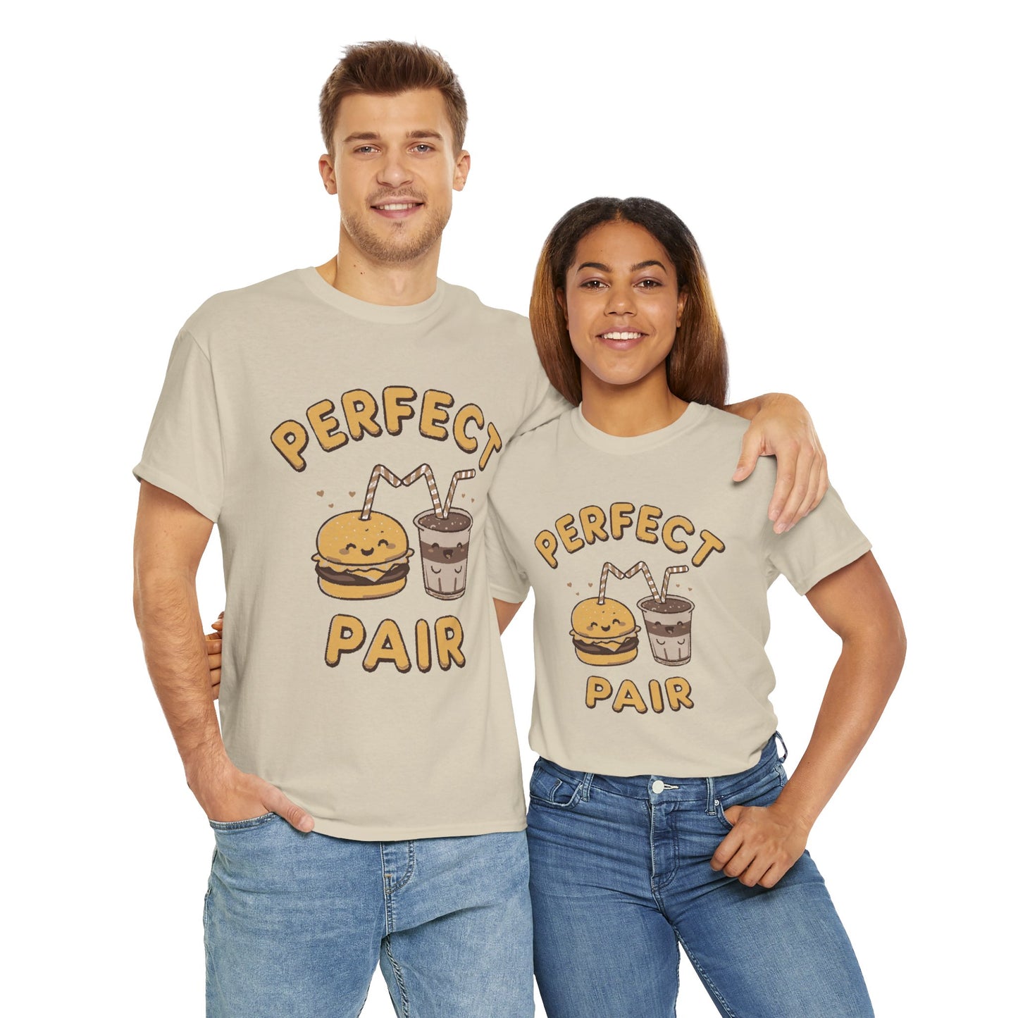 Perfect Pair Cheeseburger & Soda T-Shirt — Cute Matching Food Tee