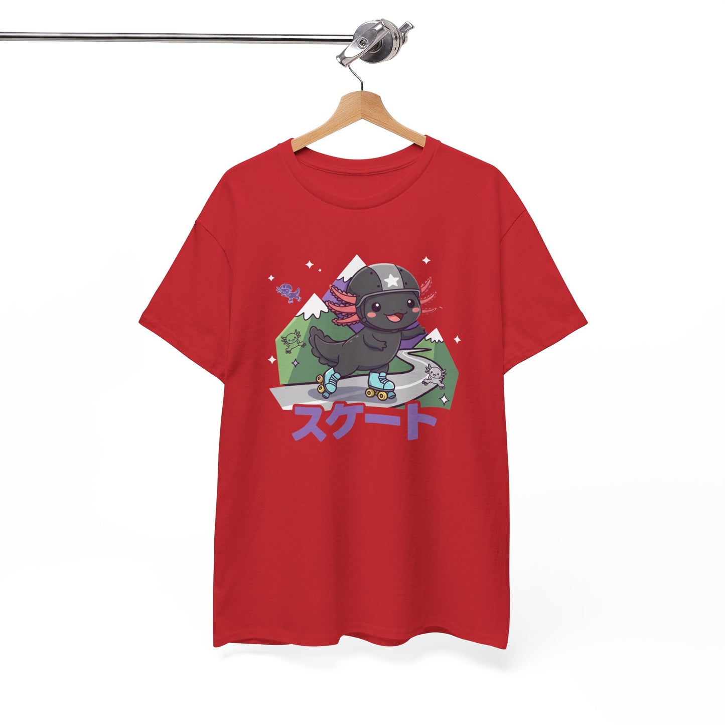 Axolotl Skate Tee — Cute Skateboarding Axolotl Graphic T-Shirt (スケート)