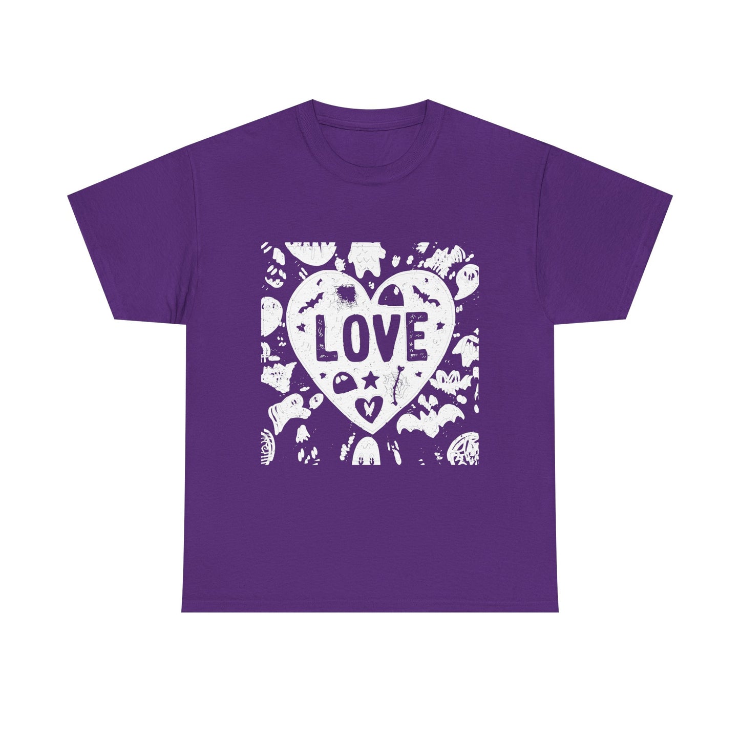 Love Heart Graphic Unisex Cotton Tee, Casual Wear, Gifts for Couples, Valentine's Day, Everyday Comfort, Trendy Style