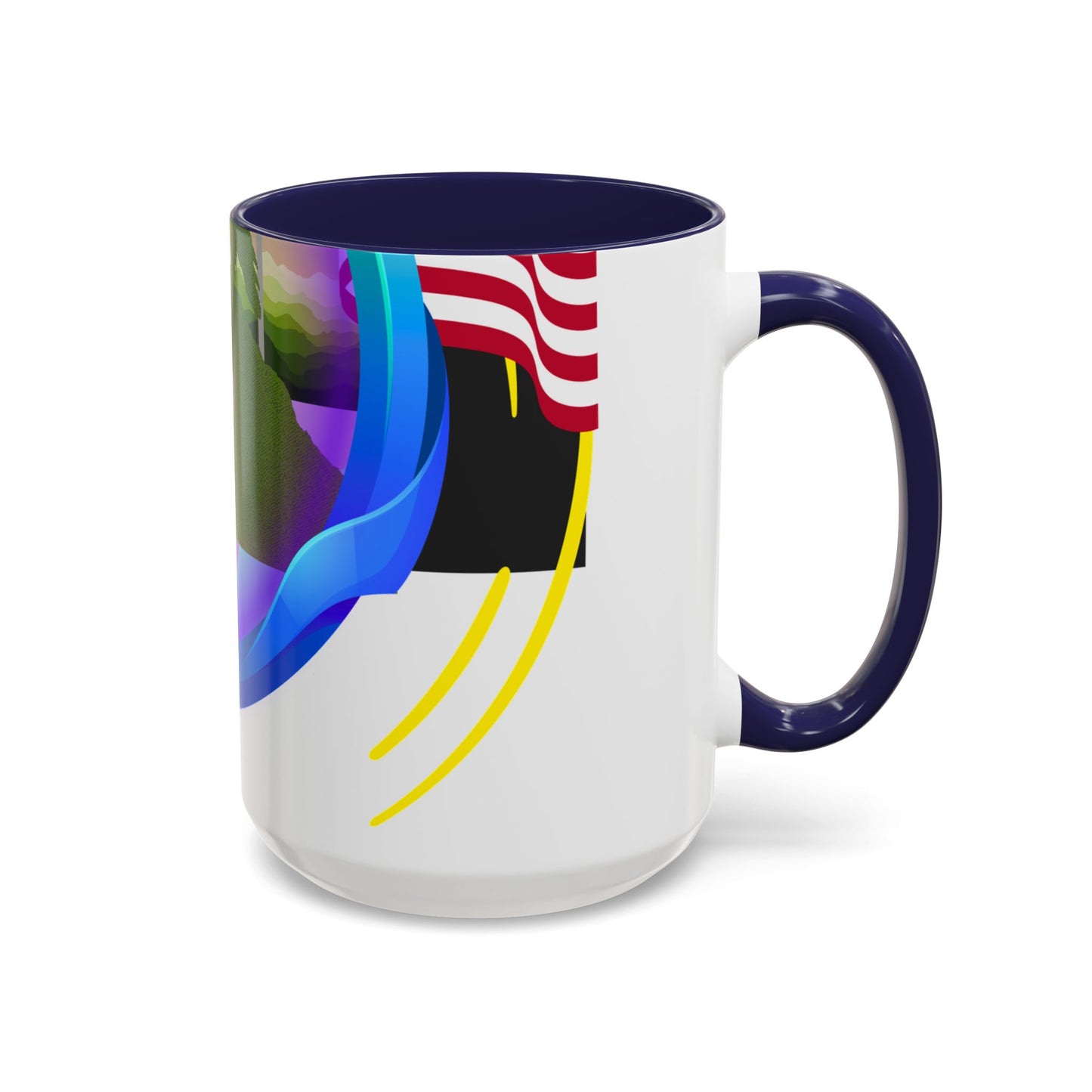 Vibrant Landscape Accent Coffee Mug, Artistic Coffee Cup, Unique Gift for Nature Lovers, Colorful Ceramic Mug, Coffee Lover's Delight