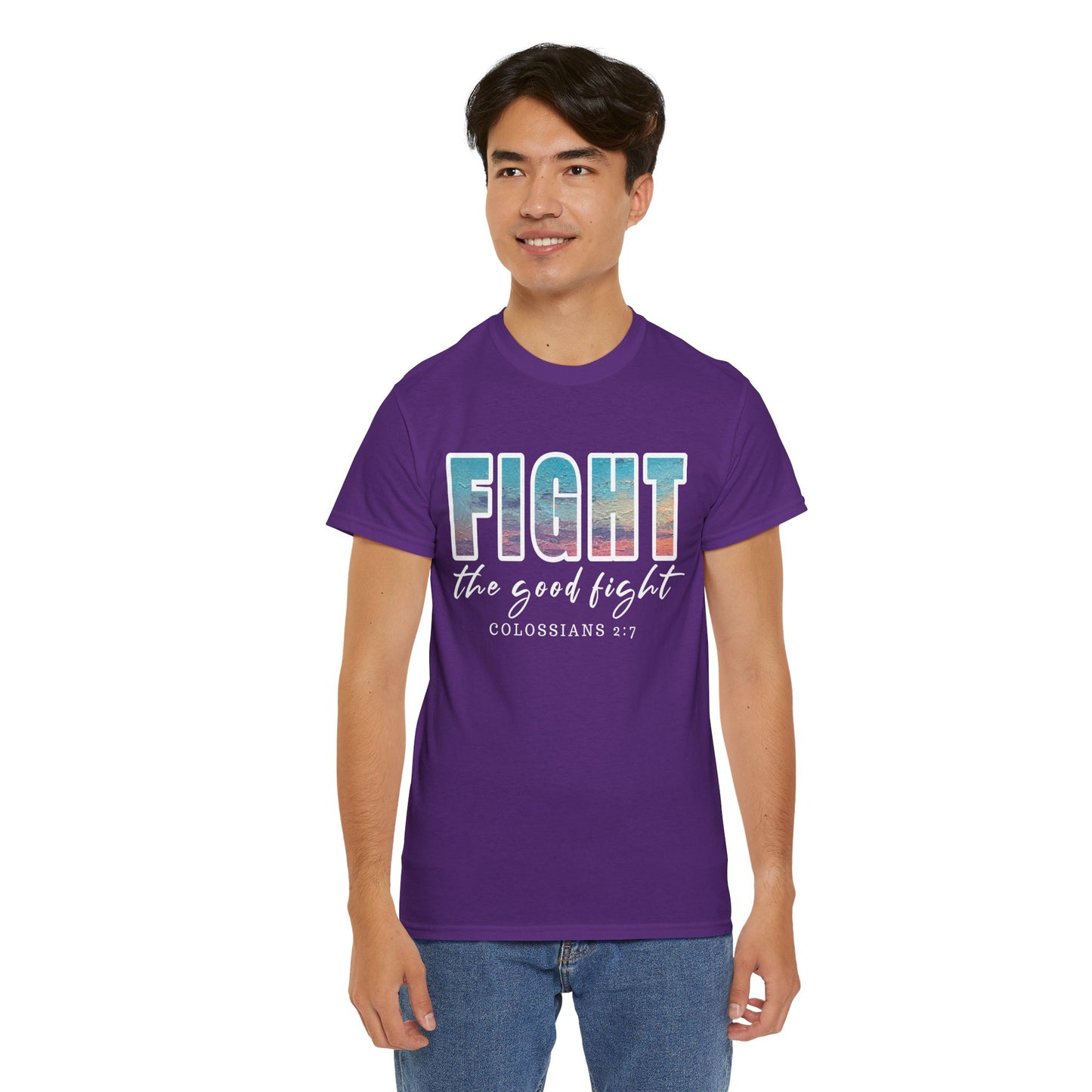 Unisex Inspirational Tee - 'Fight the Good Fight' Colossians 1:7 Motivational Shirt, Faith-Based Apparel, Stylish Gift for [...]