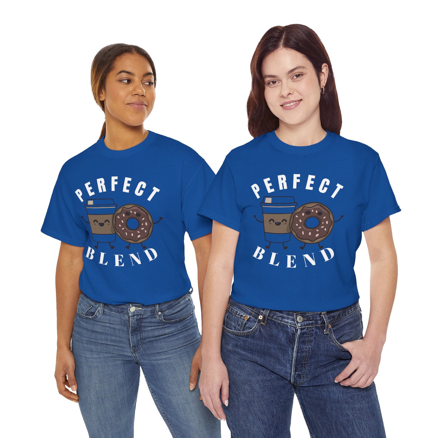 Perfect Blend Coffee & Donut Tee — Cute Matching Breakfast Graphic Shirt