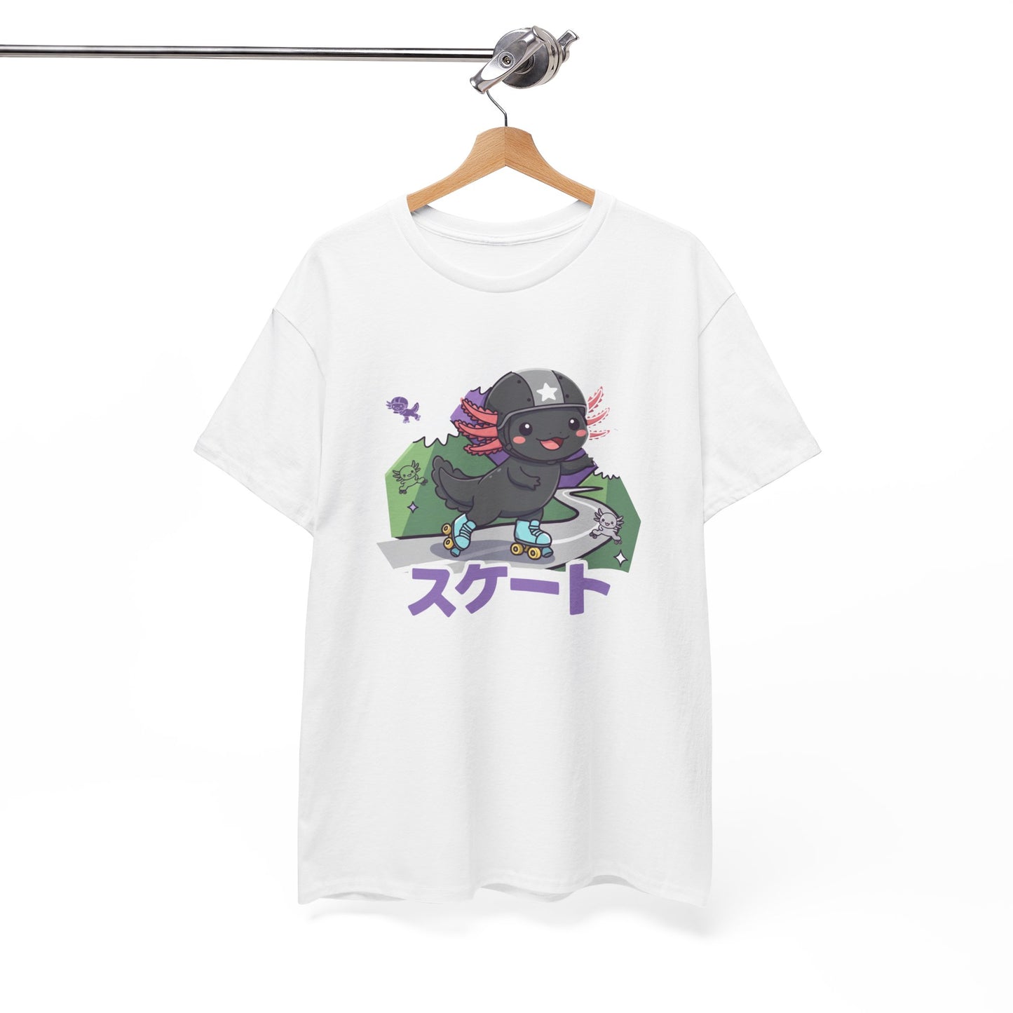 Axolotl Skate Tee — Cute Skateboarding Axolotl Graphic T-Shirt (スケート)