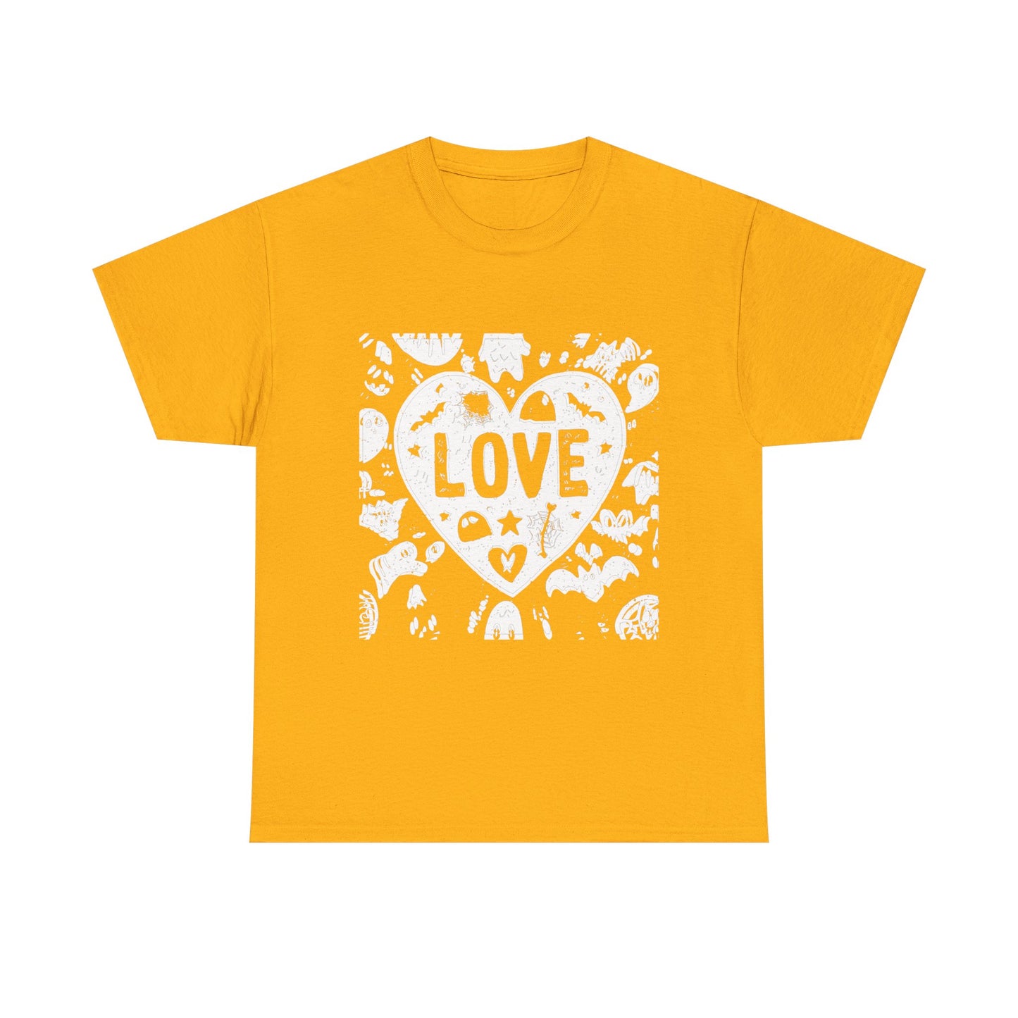 Love Heart Graphic Unisex Cotton Tee, Casual Wear, Gifts for Couples, Valentine's Day, Everyday Comfort, Trendy Style