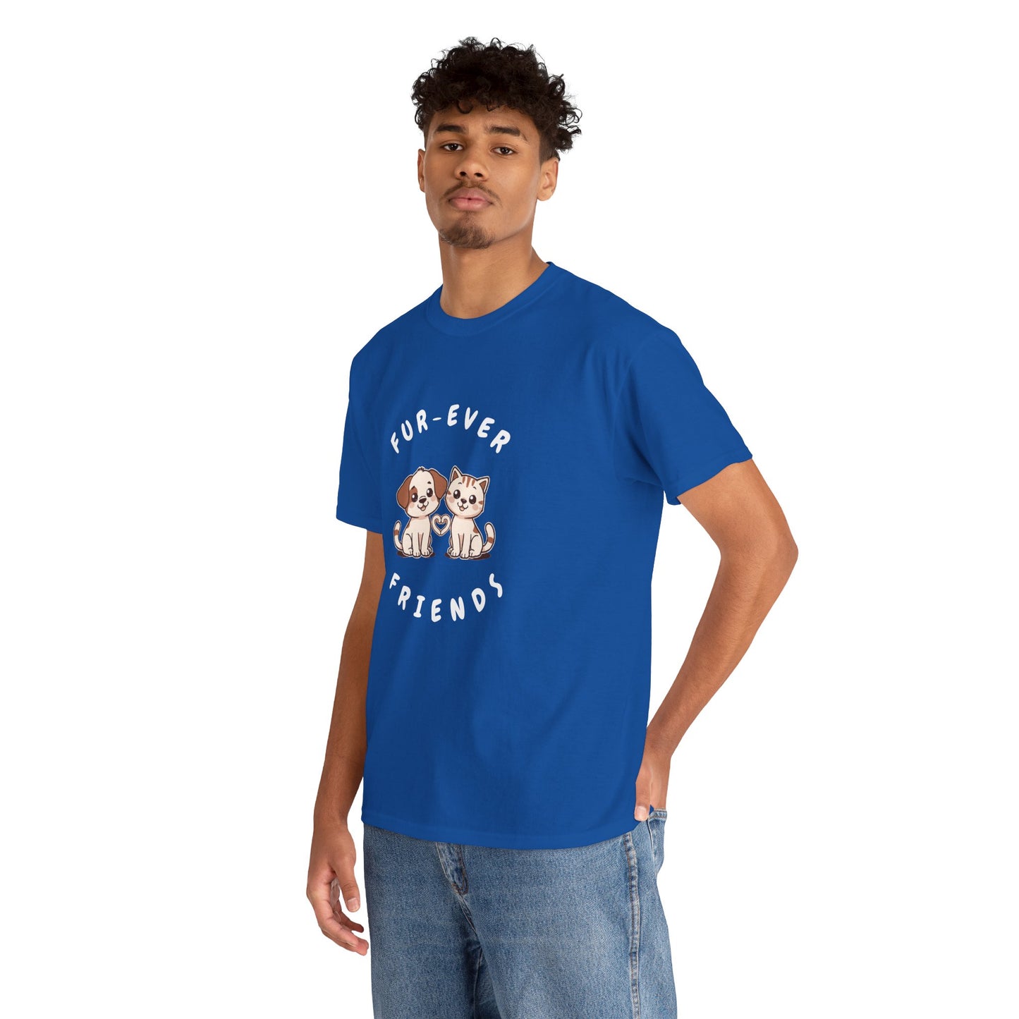 T-Shirt — “Fur-Ever Friends” Cute Puppy & Kitten Graphic Tee