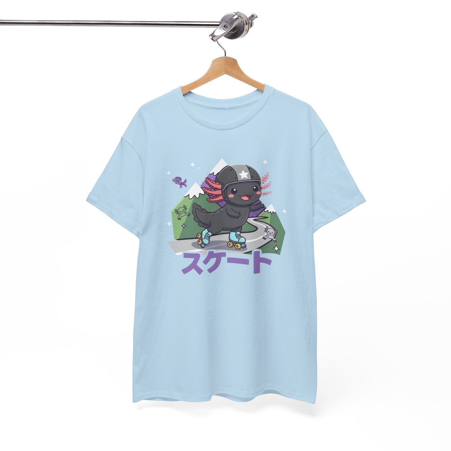 Axolotl Skate Tee — Cute Skateboarding Axolotl Graphic T-Shirt (スケート)