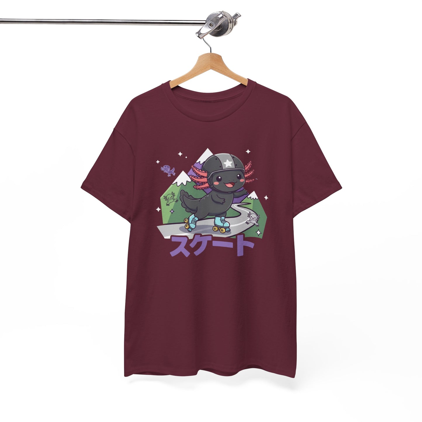 Axolotl Skate Tee — Cute Skateboarding Axolotl Graphic T-Shirt (スケート)