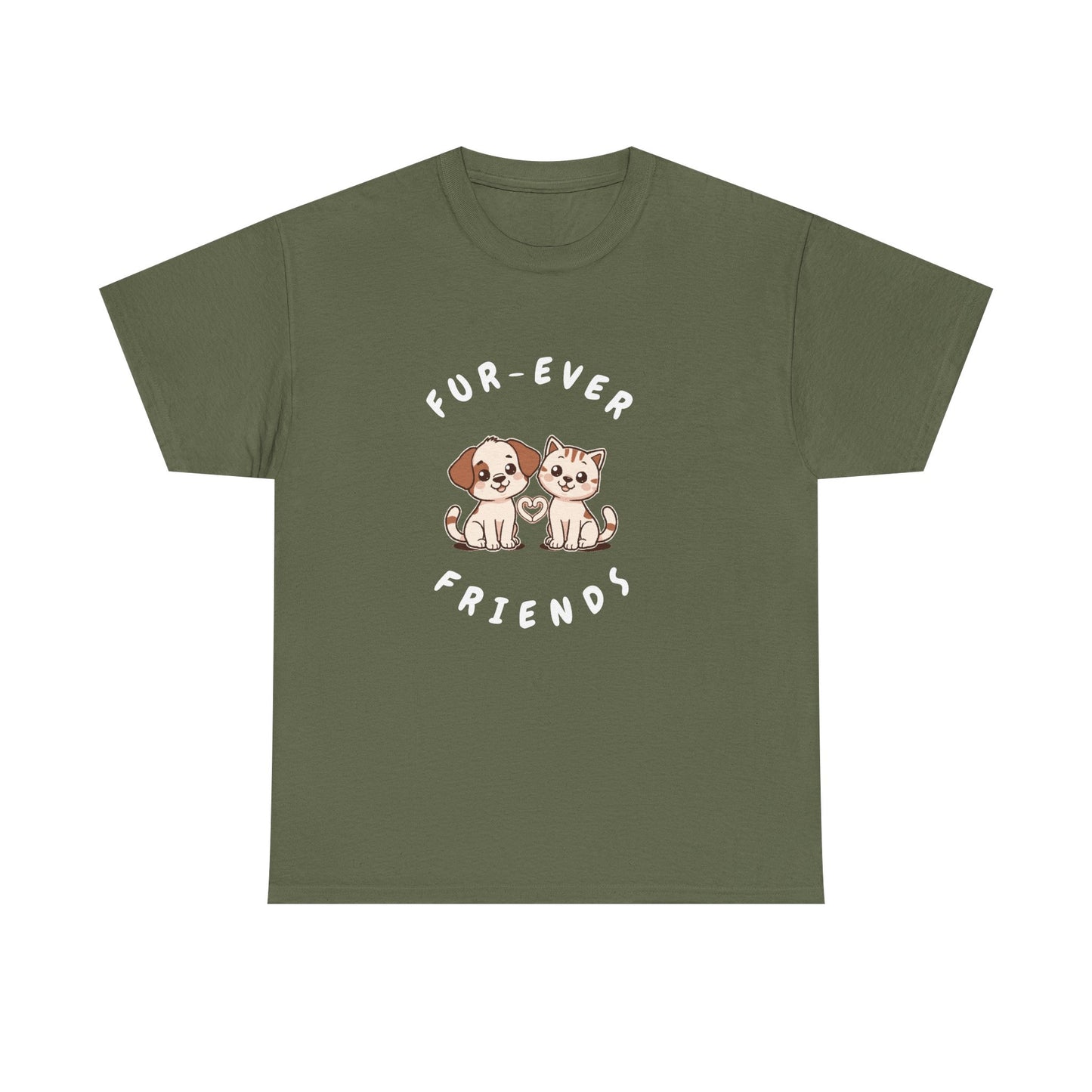 T-Shirt — “Fur-Ever Friends” Cute Puppy & Kitten Graphic Tee