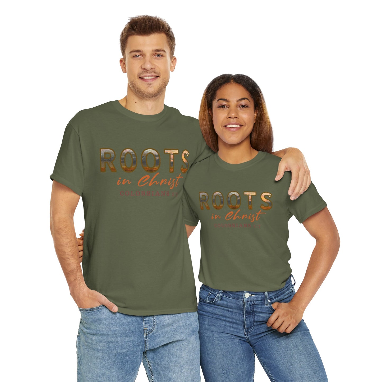 Christian Faith Roots Tee, Inspirational Shirt, Spiritual Gift, Colossians 2:7 T-Shirt, Unisex Casual Wear, Religious Apparel