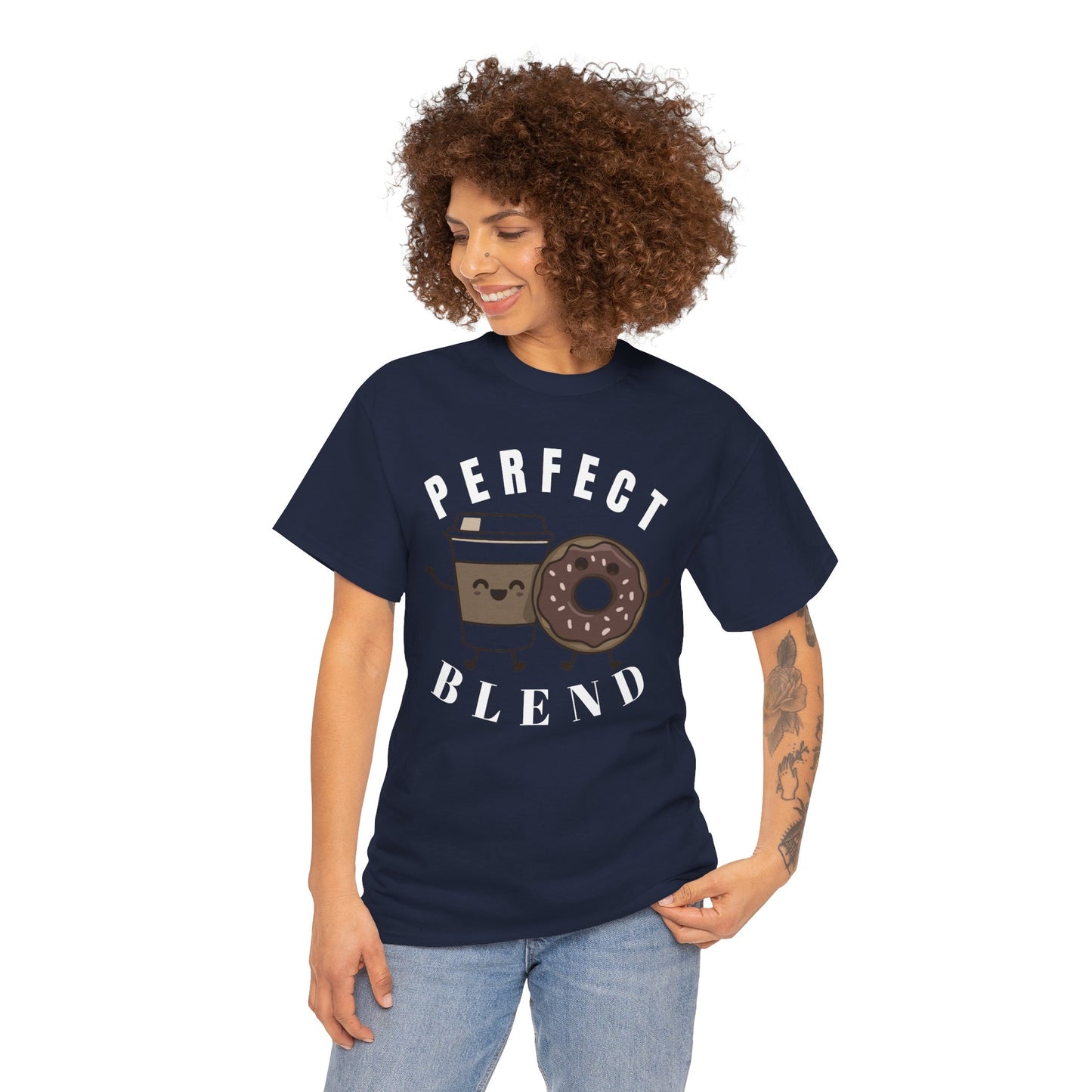 Perfect Blend Coffee & Donut Tee — Cute Matching Breakfast Graphic Shirt