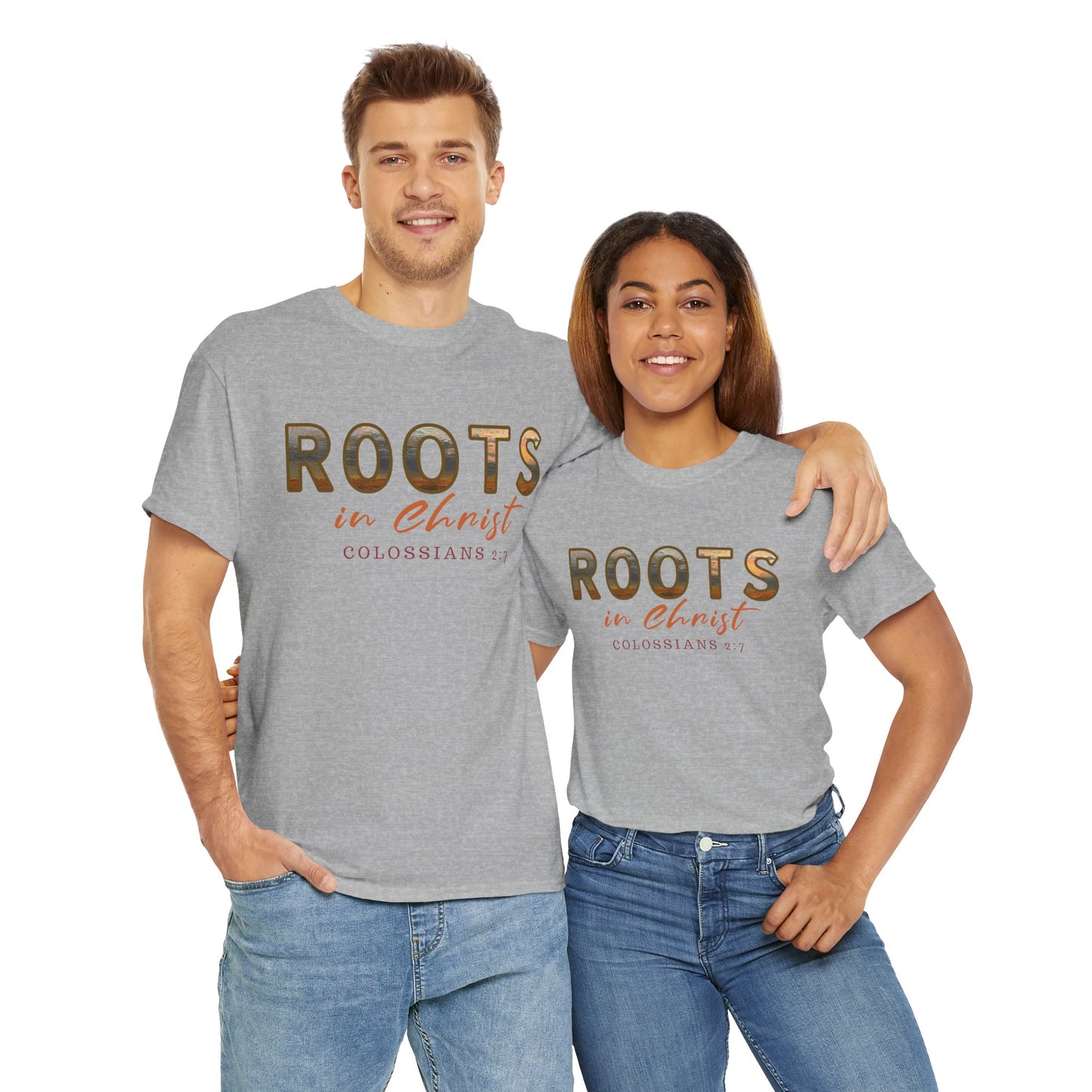 Christian Faith Roots Tee, Inspirational Shirt, Spiritual Gift, Colossians 2:7 T-Shirt, Unisex Casual Wear, Religious Apparel