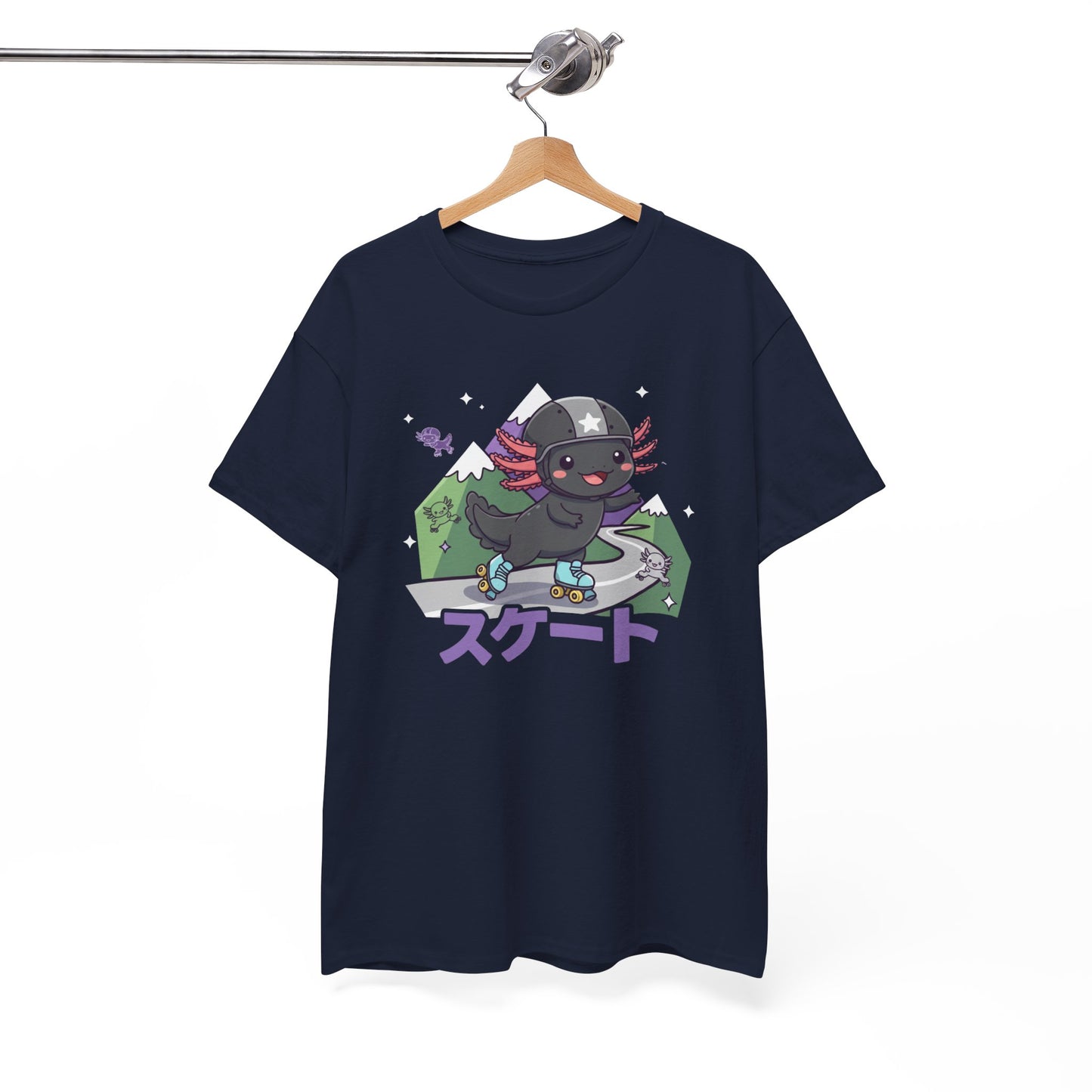 Axolotl Skate Tee — Cute Skateboarding Axolotl Graphic T-Shirt (スケート)