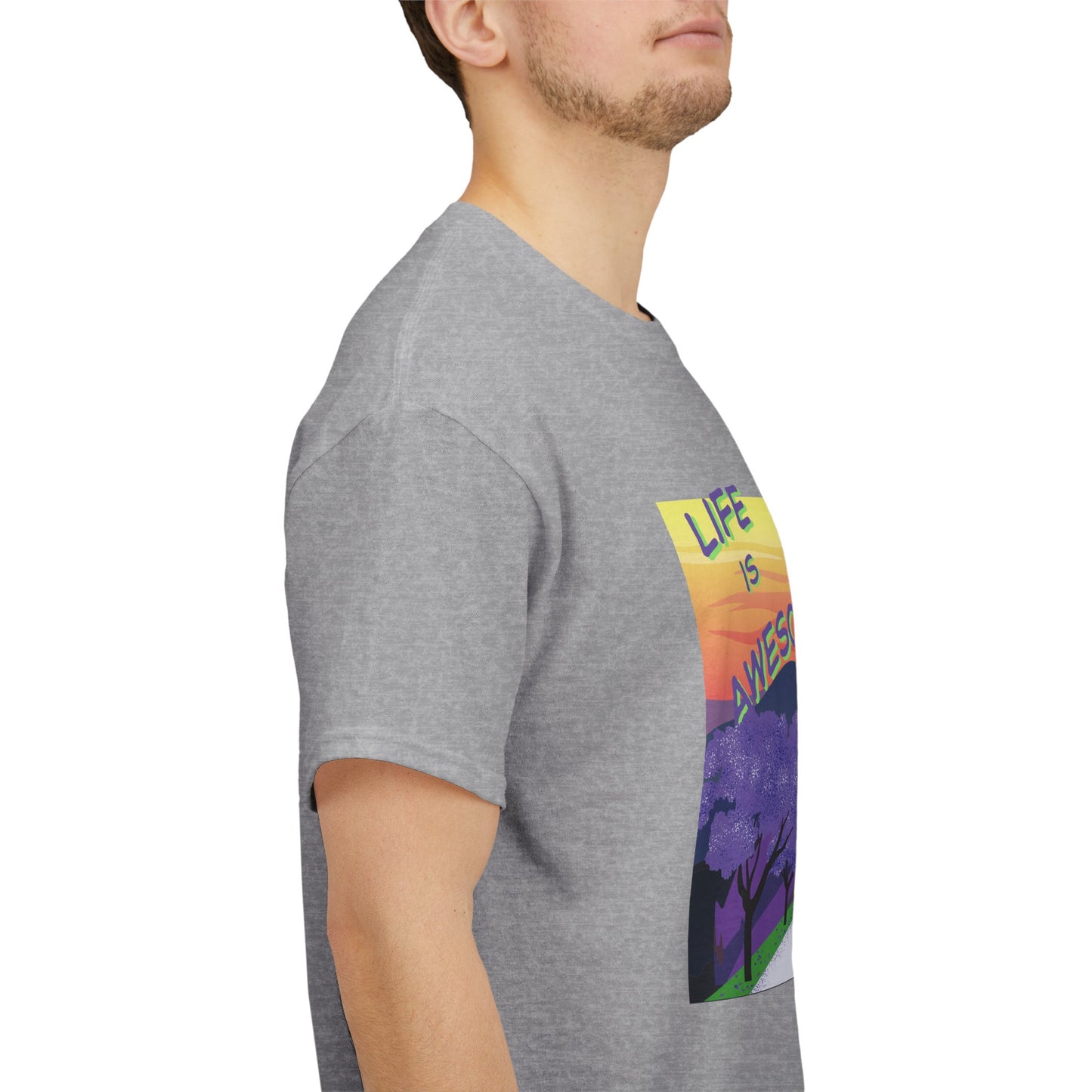 Vibrant Inspirational Tee - Life is Awesome, Unisex Cotton Shirt, Motivational Apparel, Gift for Friends, Summer Wardrobe Essential