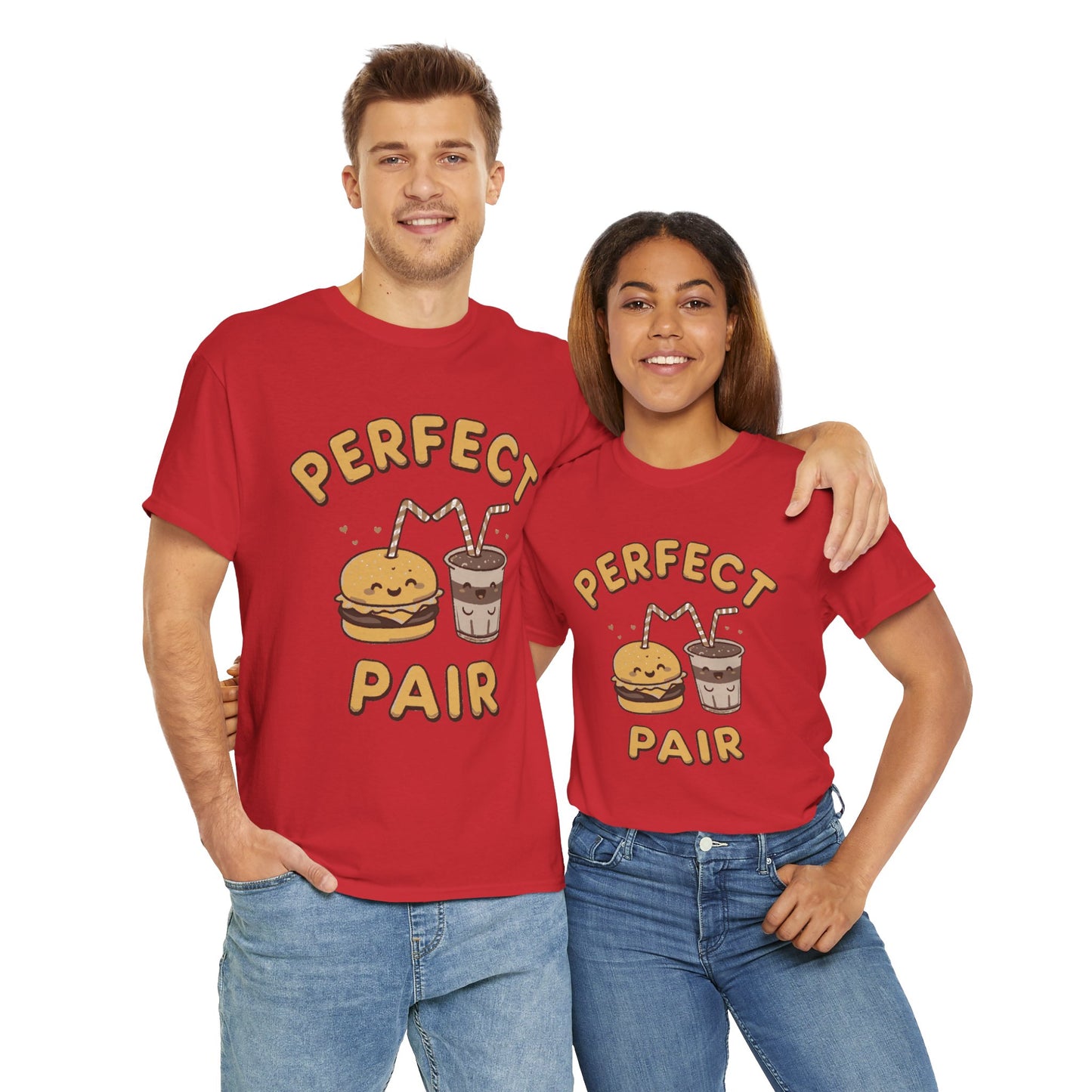 Perfect Pair Cheeseburger & Soda T-Shirt — Cute Matching Food Tee