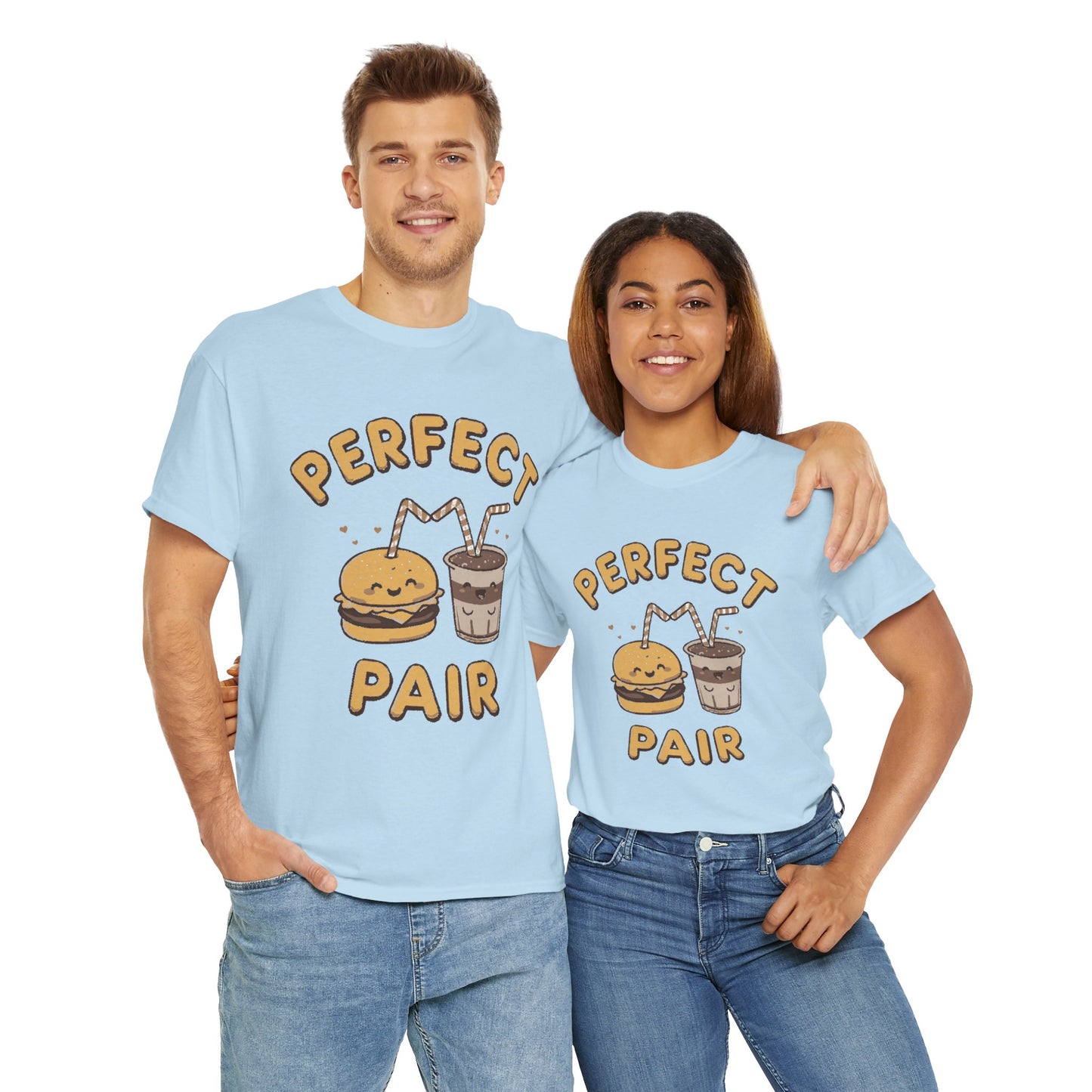 Perfect Pair Cheeseburger & Soda T-Shirt — Cute Matching Food Tee