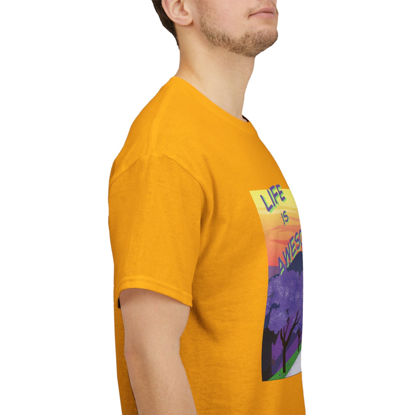 Vibrant Inspirational Tee - Life is Awesome, Unisex Cotton Shirt, Motivational Apparel, Gift for Friends, Summer Wardrobe Essential