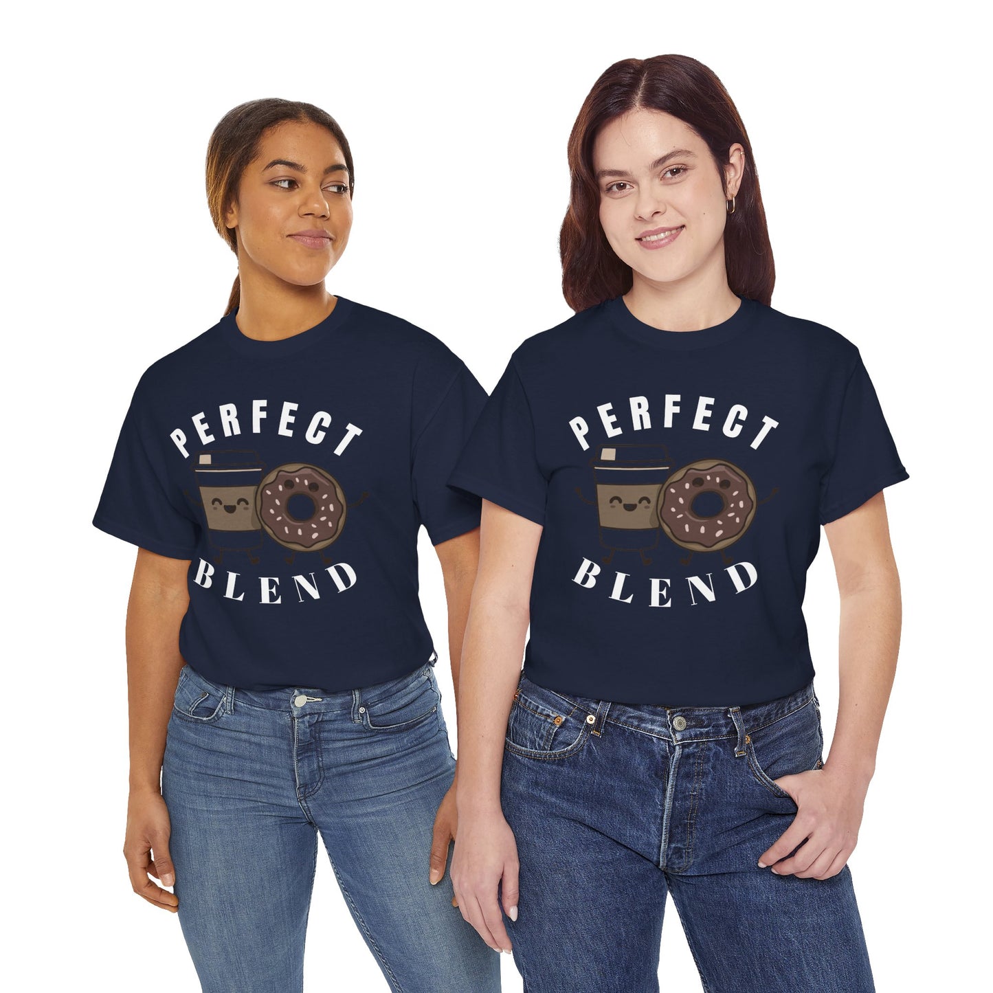 Perfect Blend Coffee & Donut Tee — Cute Matching Breakfast Graphic Shirt