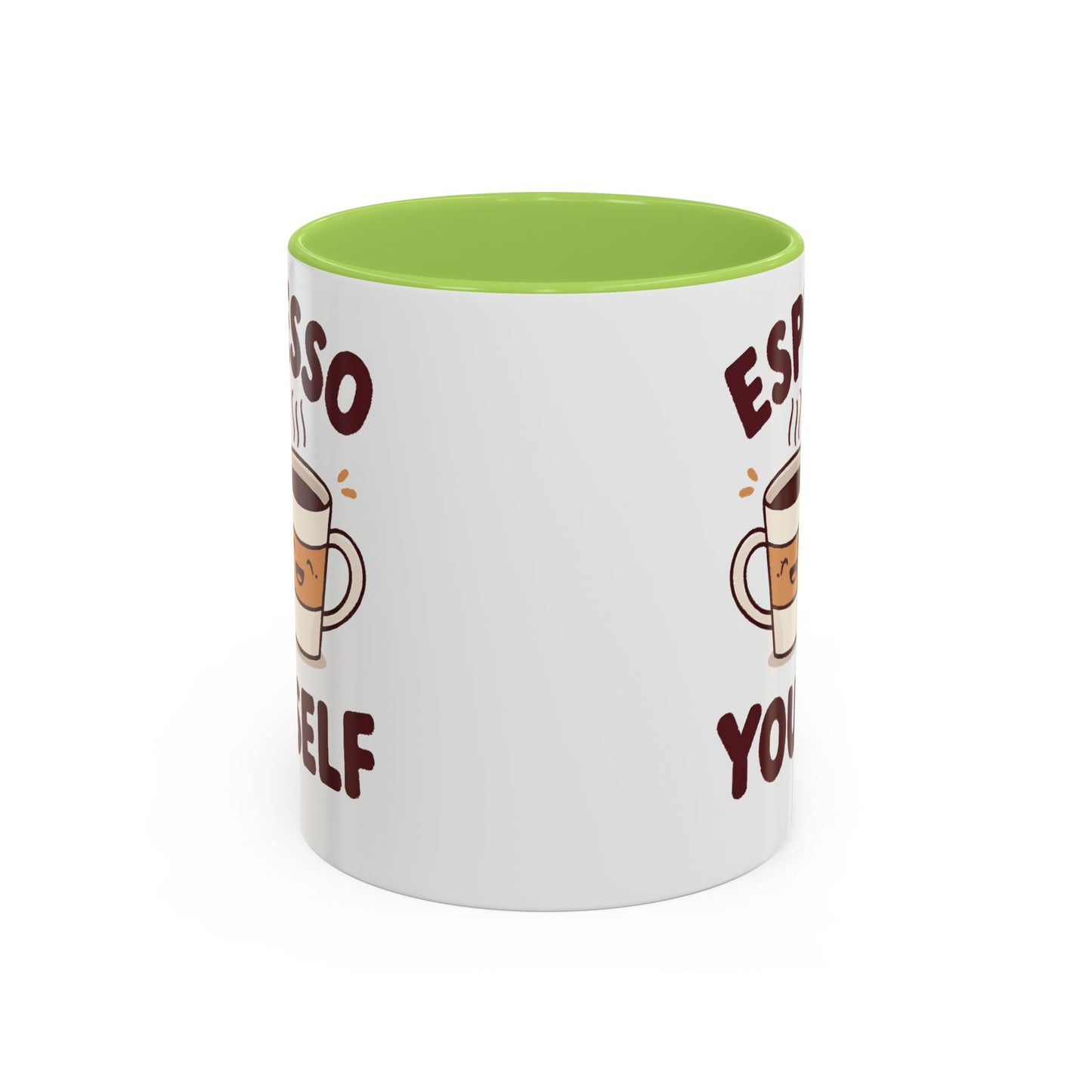 Espresso Yourself Accent Coffee Mug — Cute Coffee Pun Ceramic Mug (11/15 oz)