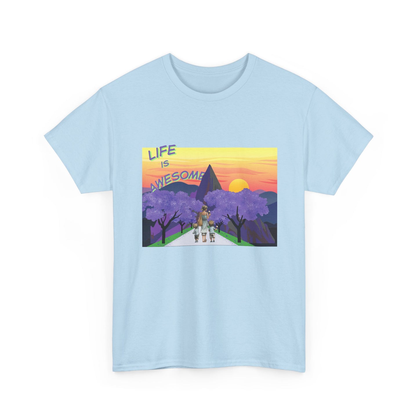 Vibrant Inspirational Tee - Life is Awesome, Unisex Cotton Shirt, Motivational Apparel, Gift for Friends, Summer Wardrobe Essential