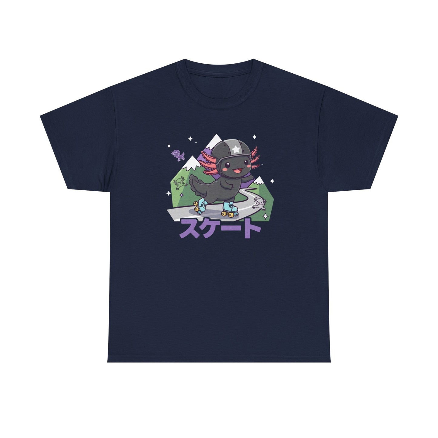 Axolotl Skate Tee — Cute Skateboarding Axolotl Graphic T-Shirt (スケート)